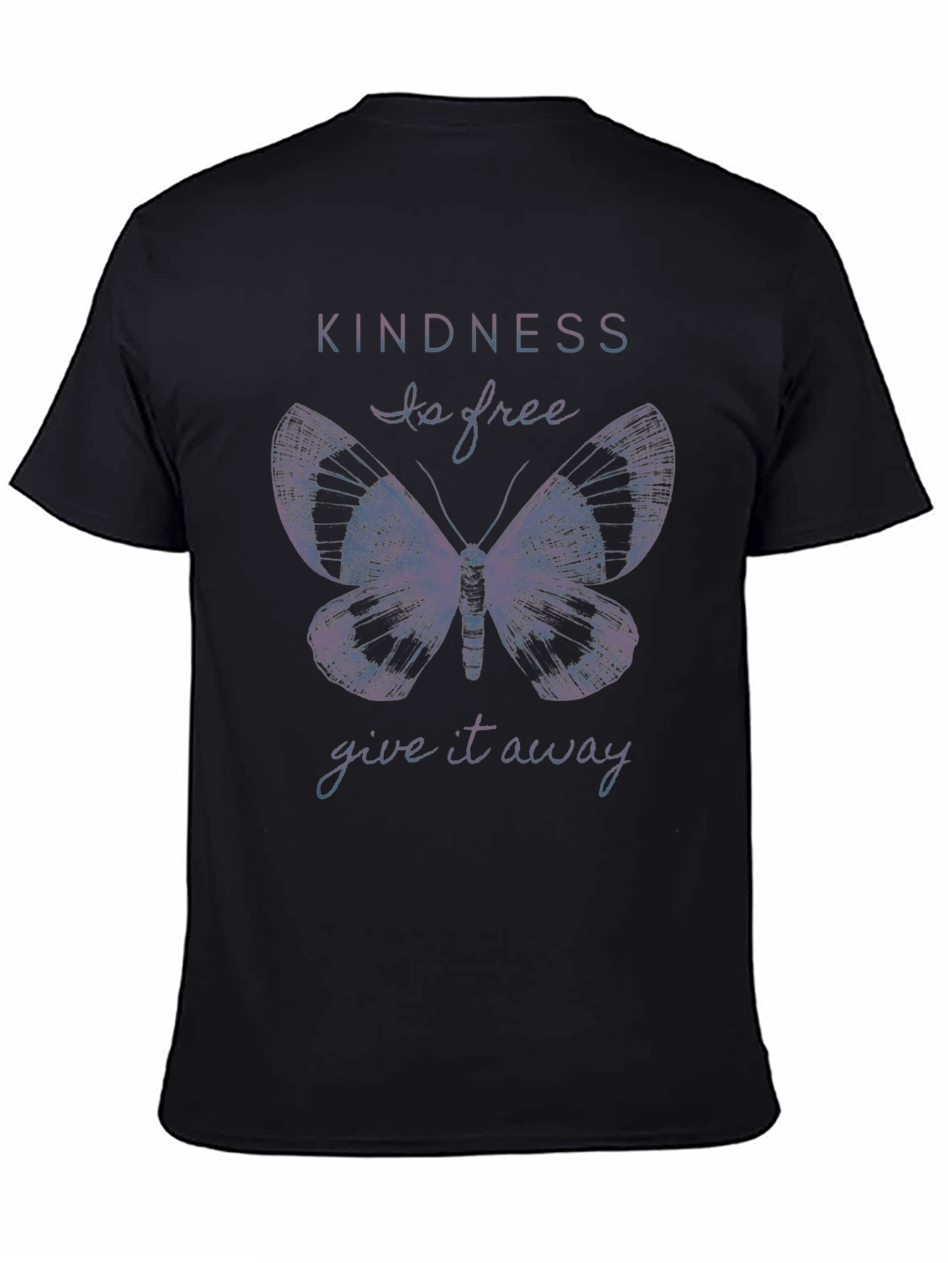 Kindness Butterfly Graphic Tee - Soft Black Cotton Shirt