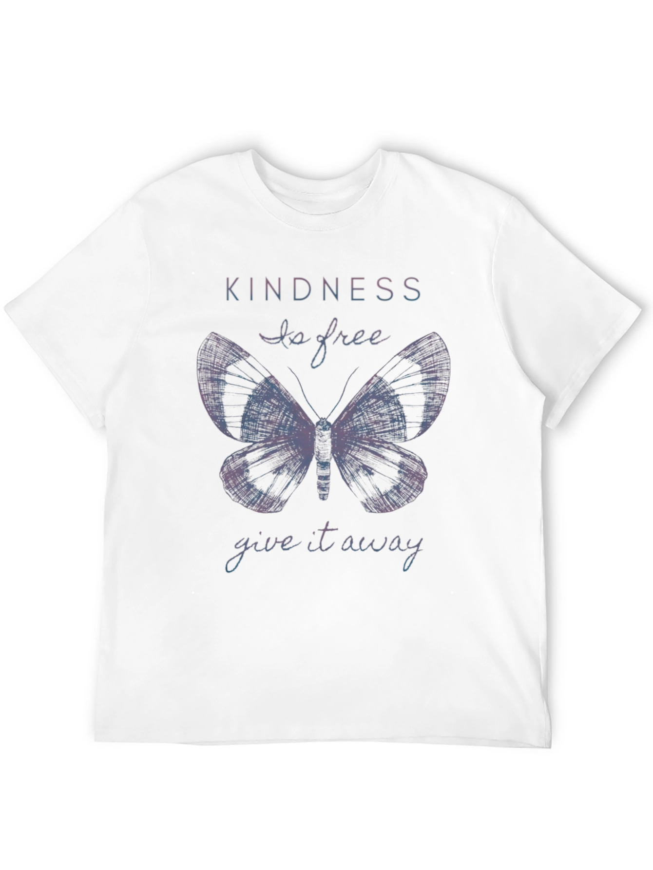 Kindness Butterfly Graphic Tee - Soft Black Cotton Shirt