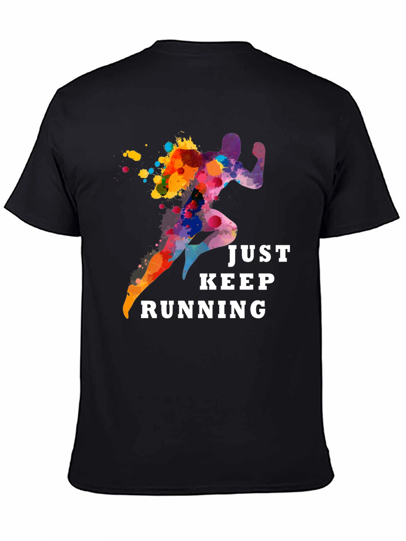 Just Keep Running Graphic Tee - Black