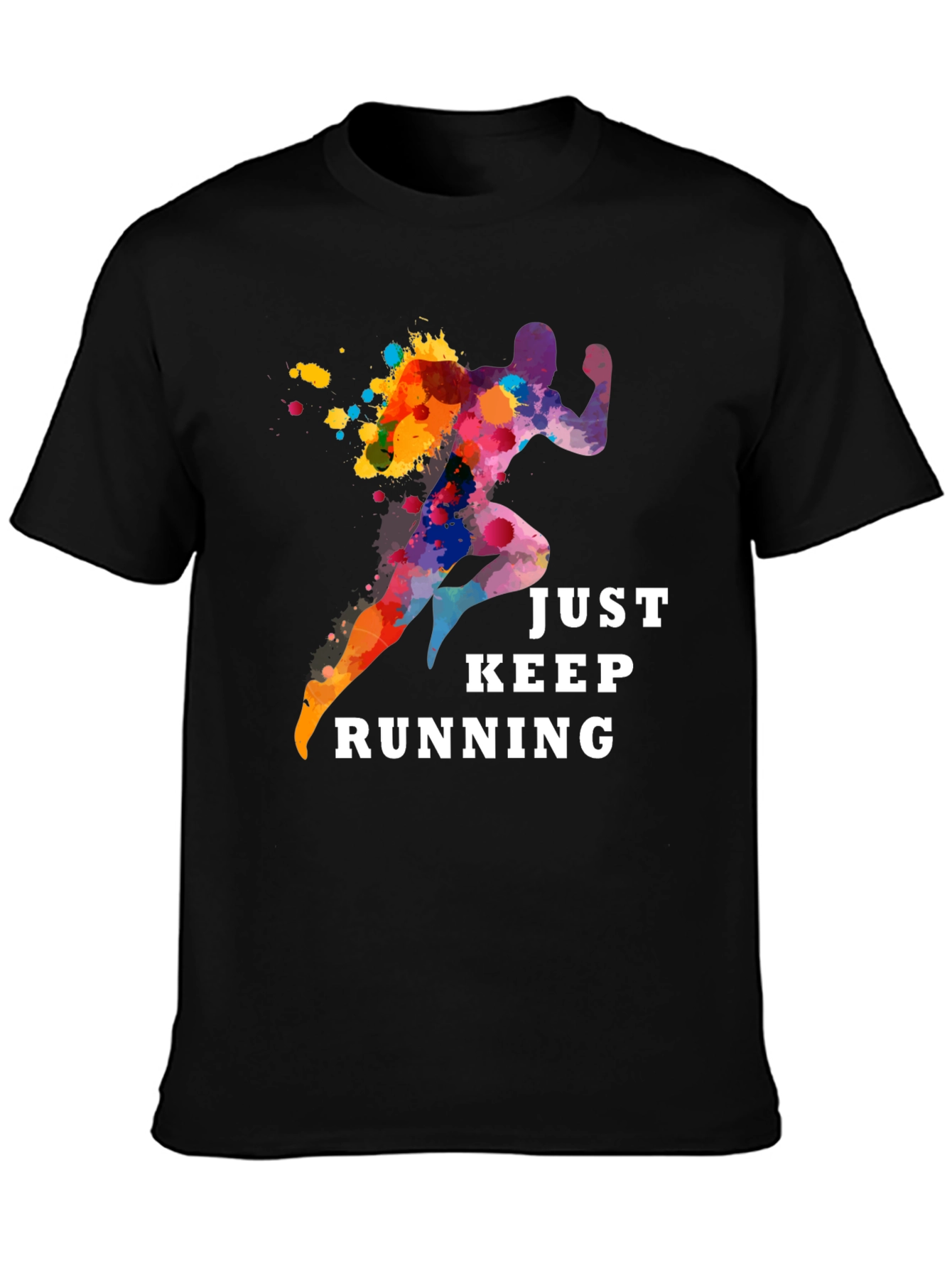 Just Keep Running Graphic Tee - Black