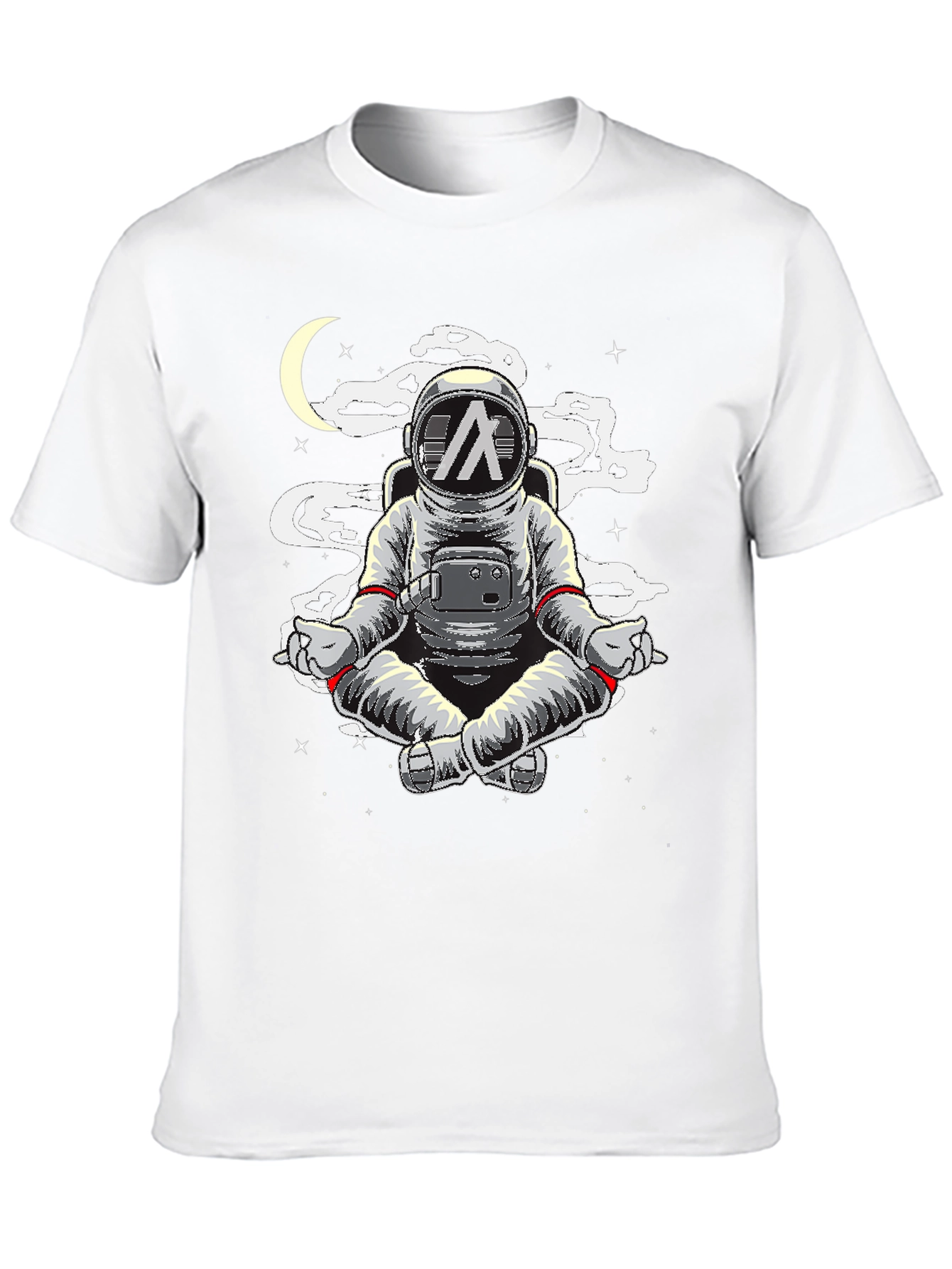 Astronaut Meditating T-Shirt - Space Yoga Black Tee