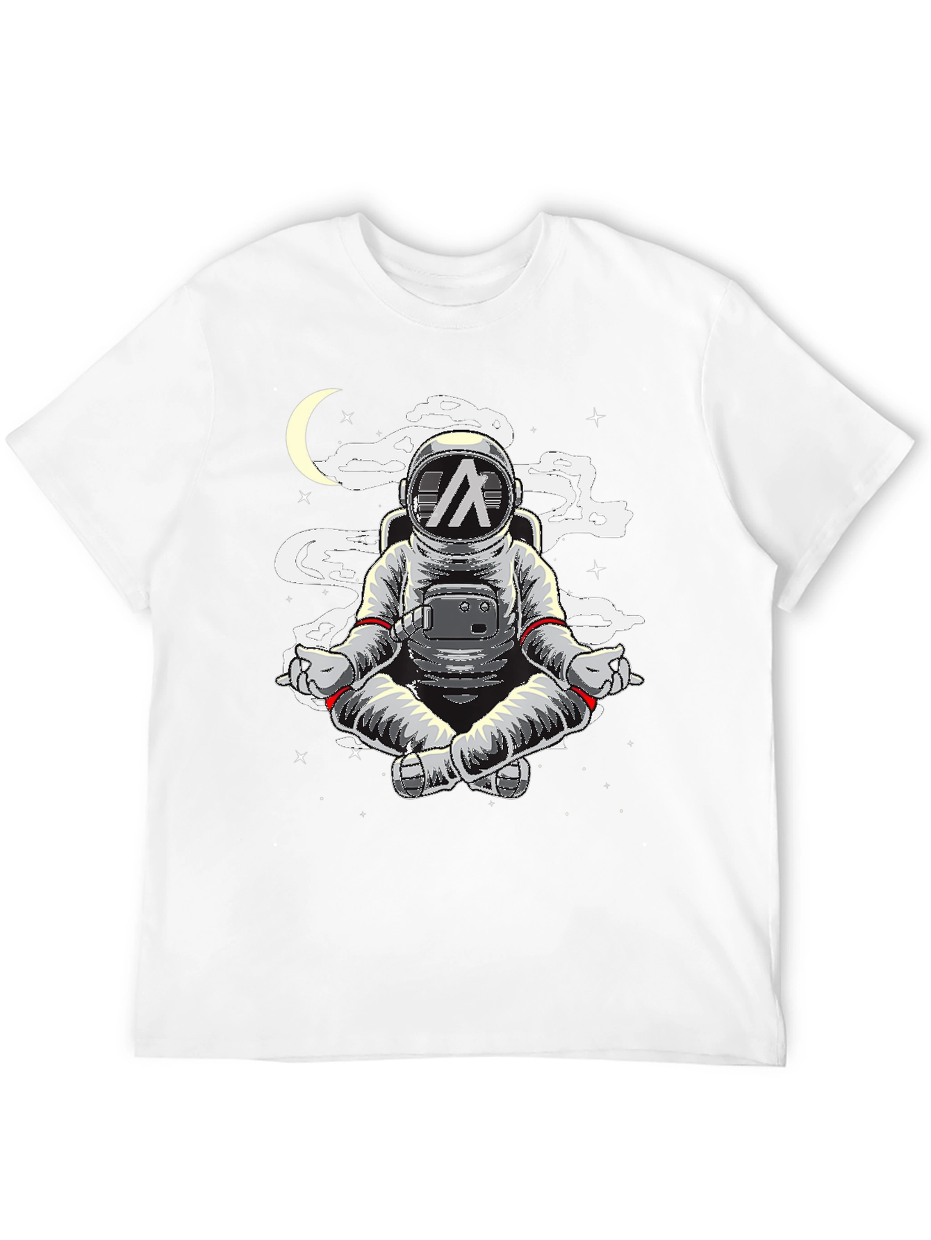 Astronaut Meditating T-Shirt - Space Yoga Black Tee