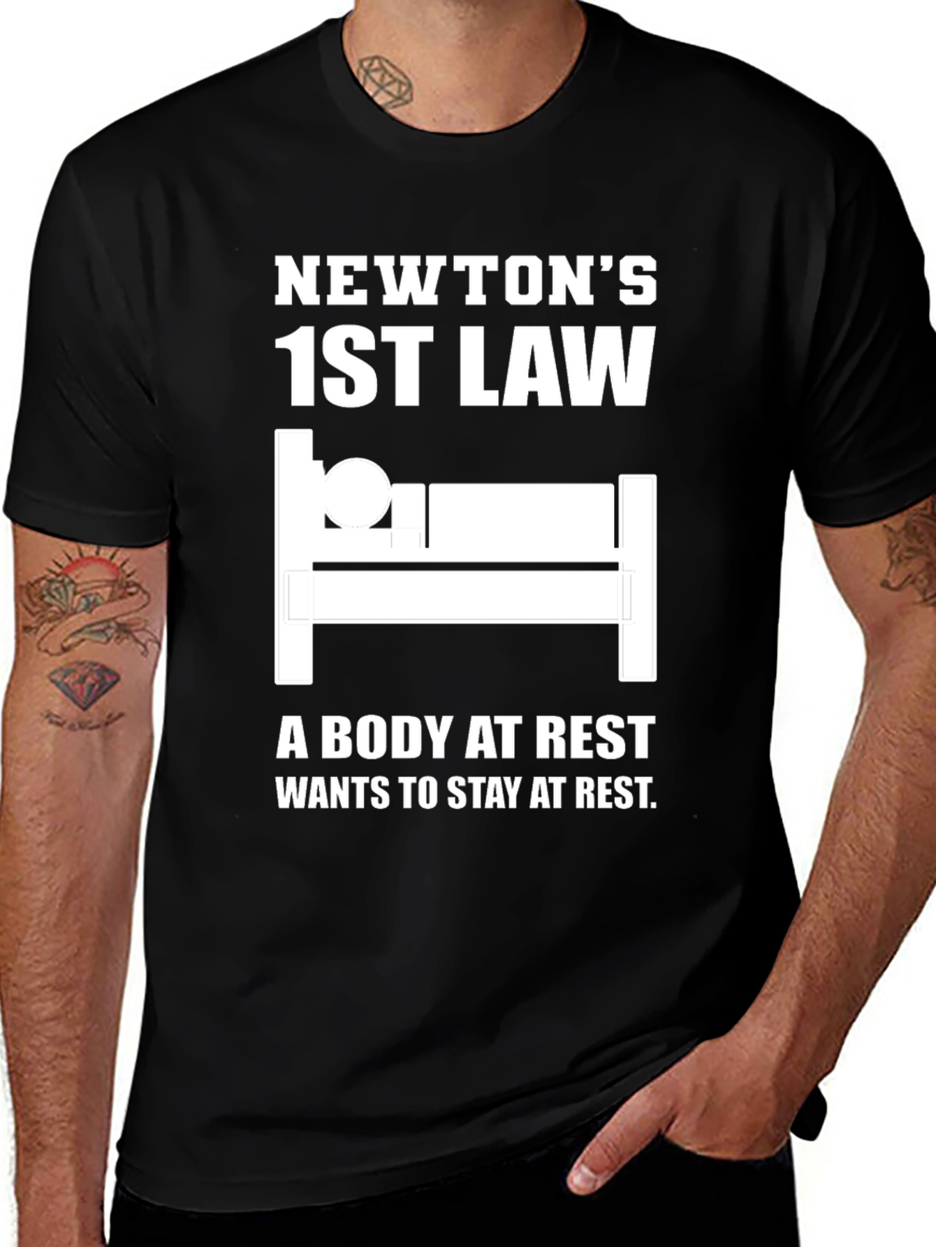 Newtons 1st Law Black T-Shirt