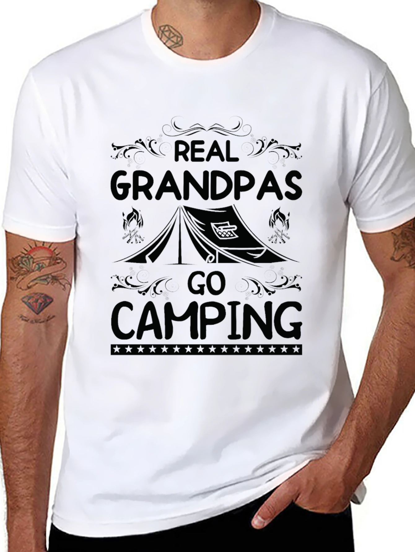 Real Grandpas Go Camping Graphic Tee