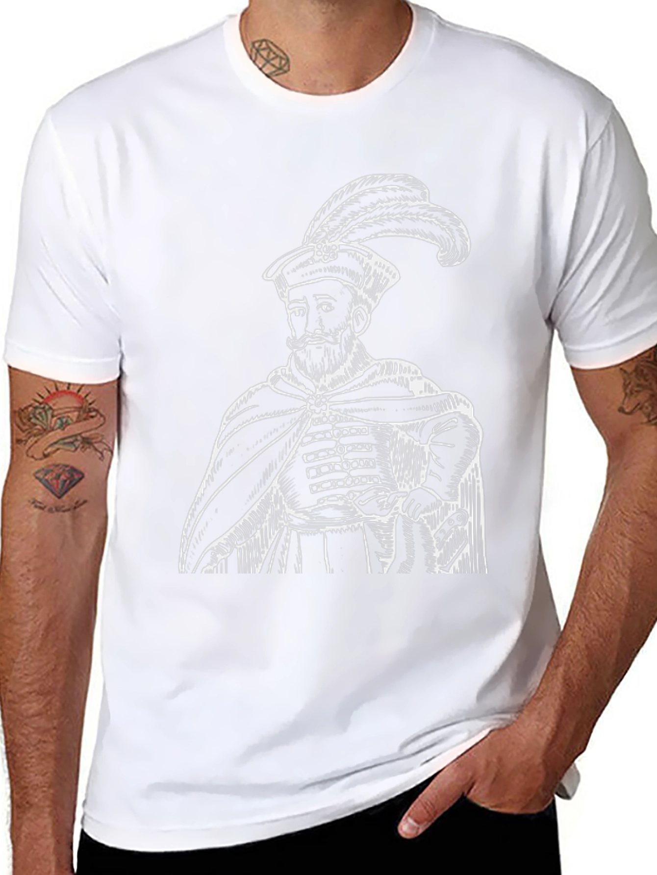 Historical Figure Graphic Tee - Black