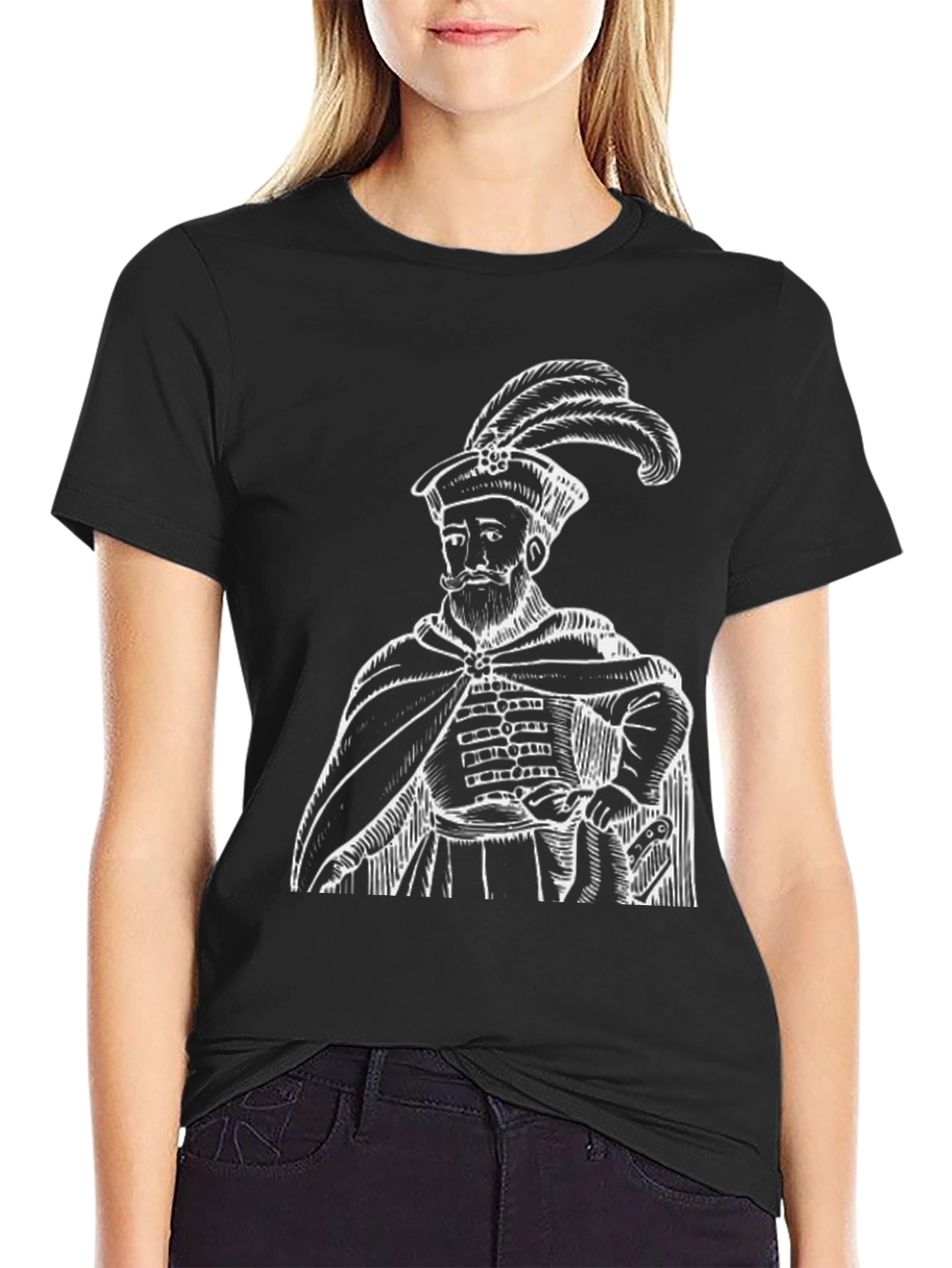Historical Figure Graphic Tee - Black
