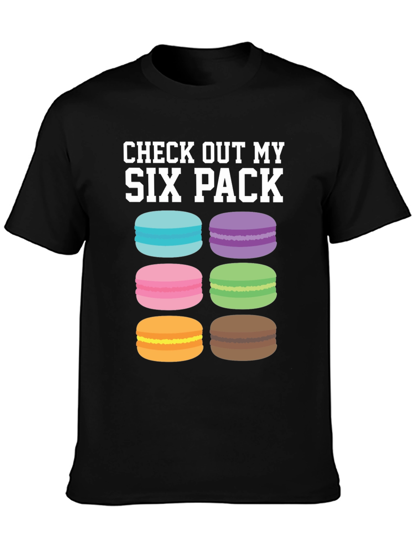 Funny Macaron Six Pack T-Shirt