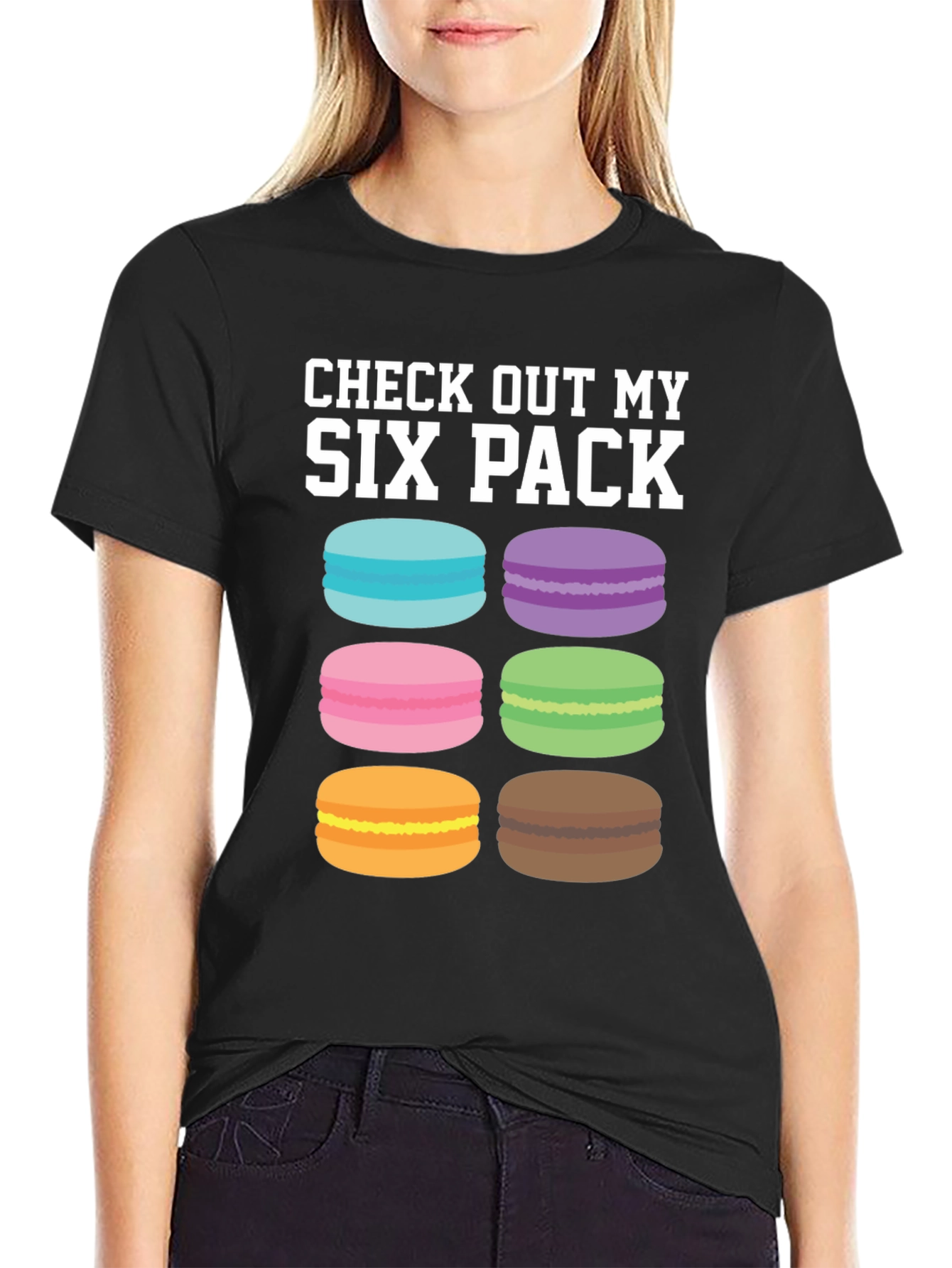 Funny Macaron Six Pack T-Shirt