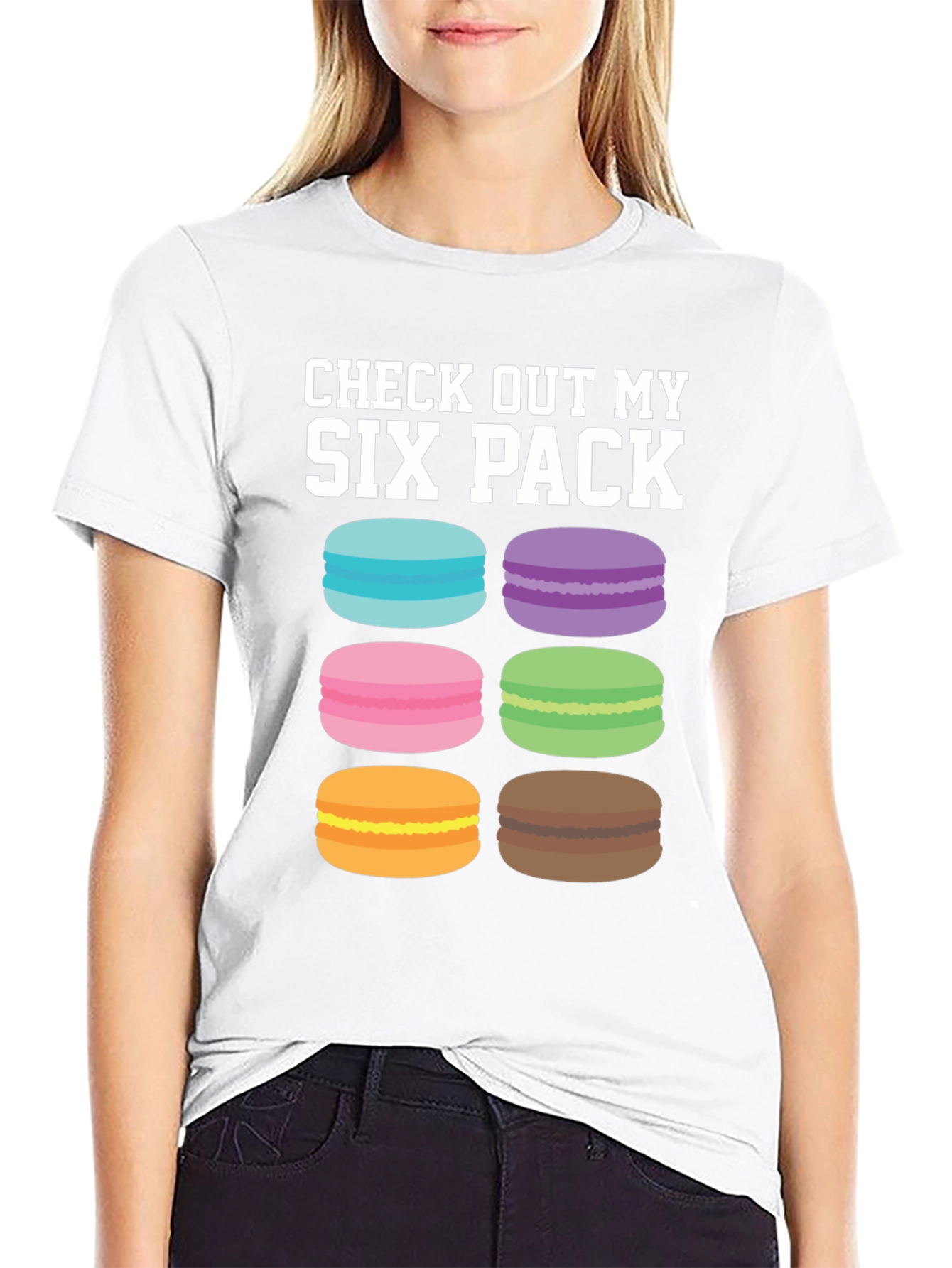 Funny Macaron Six Pack T-Shirt
