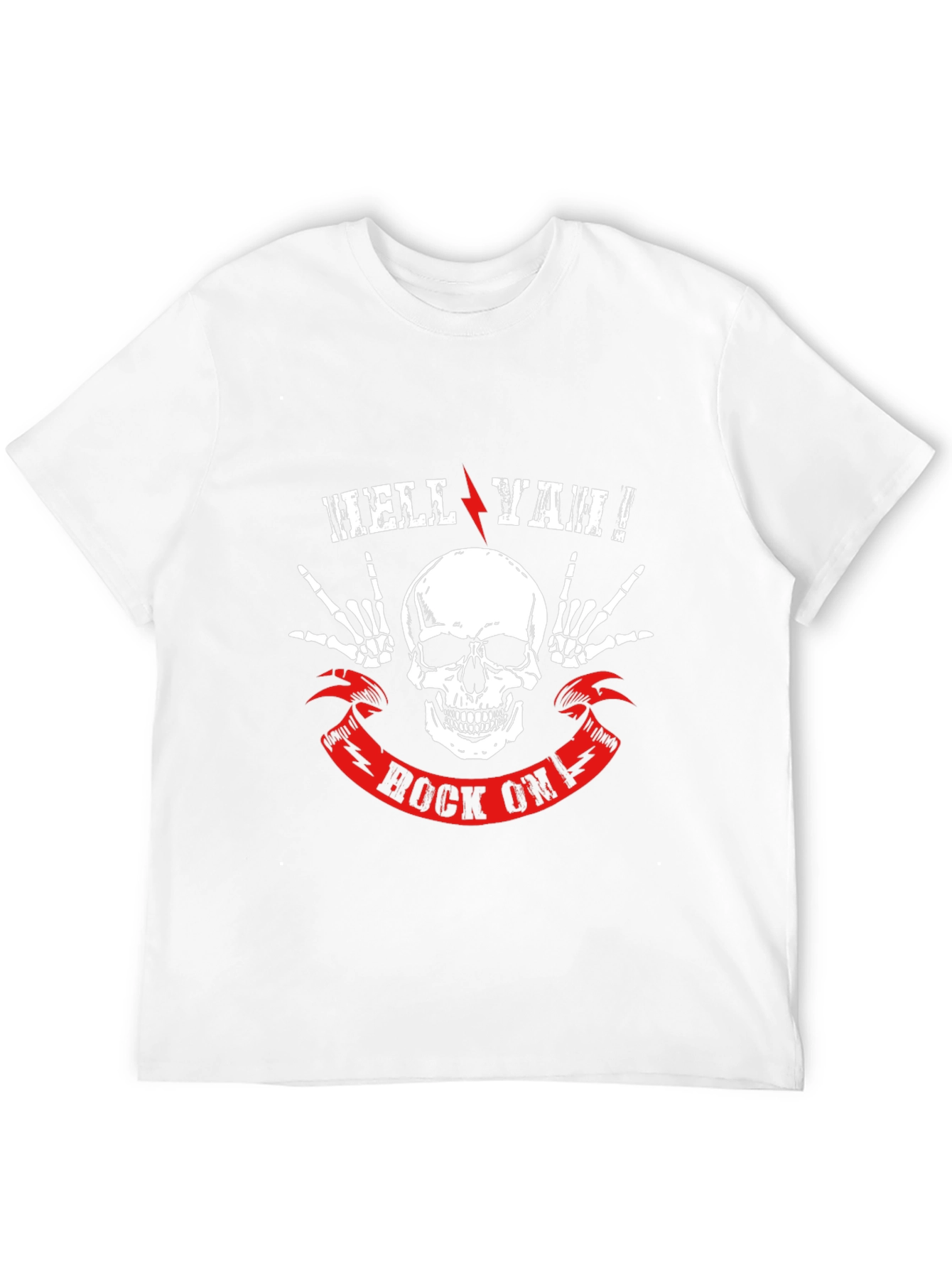 Hell Ya Rock On T-Shirt - Skull Graphic Tee