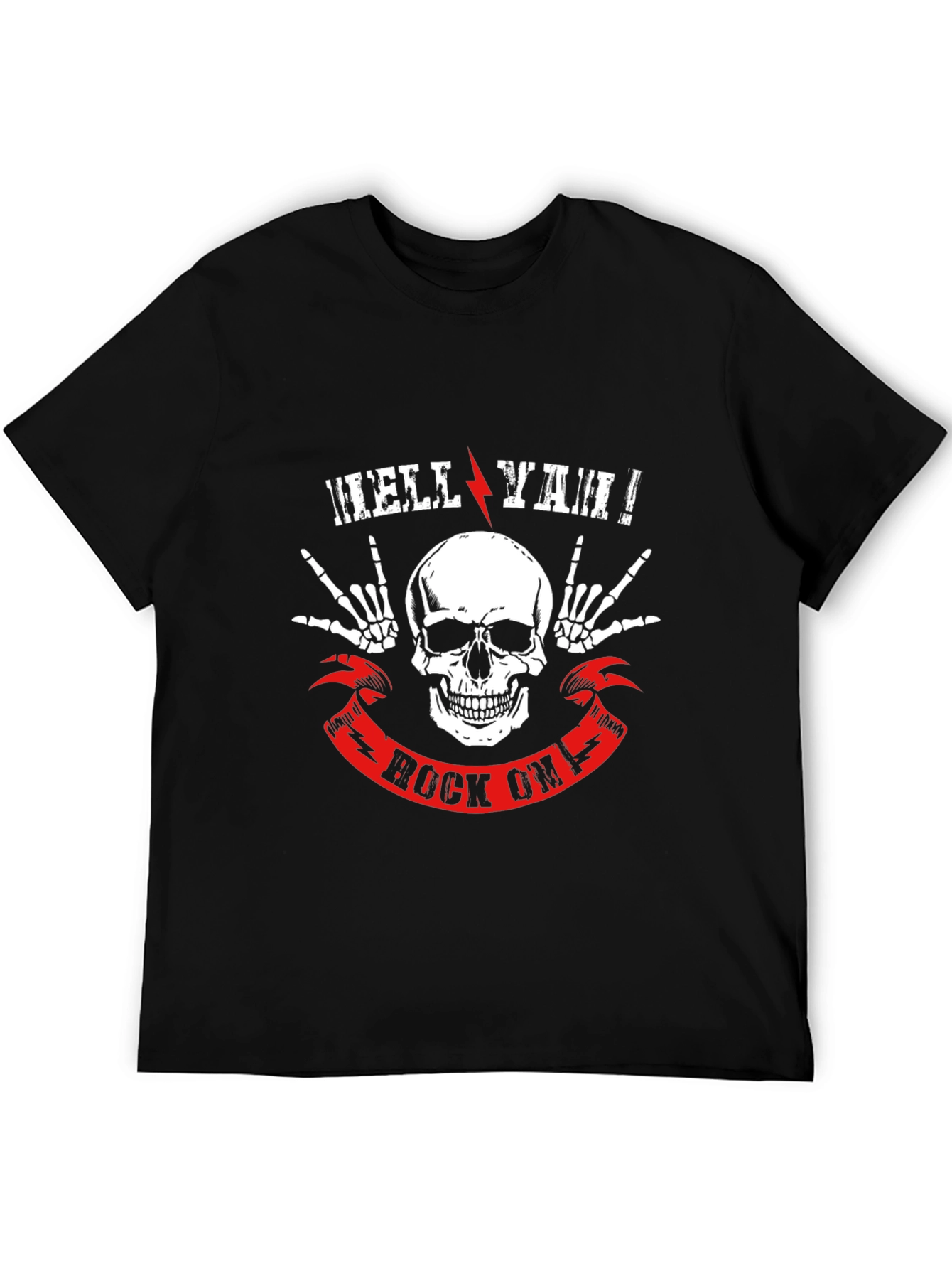 Hell Ya Rock On T-Shirt - Skull Graphic Tee