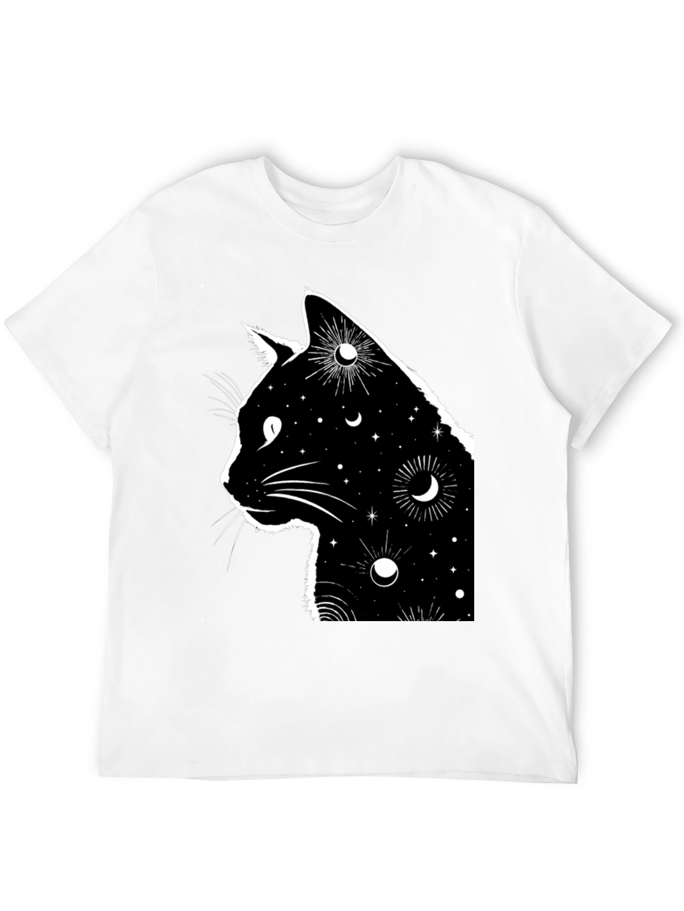 Celestial Cat T-Shirt - Black Graphic Tee
