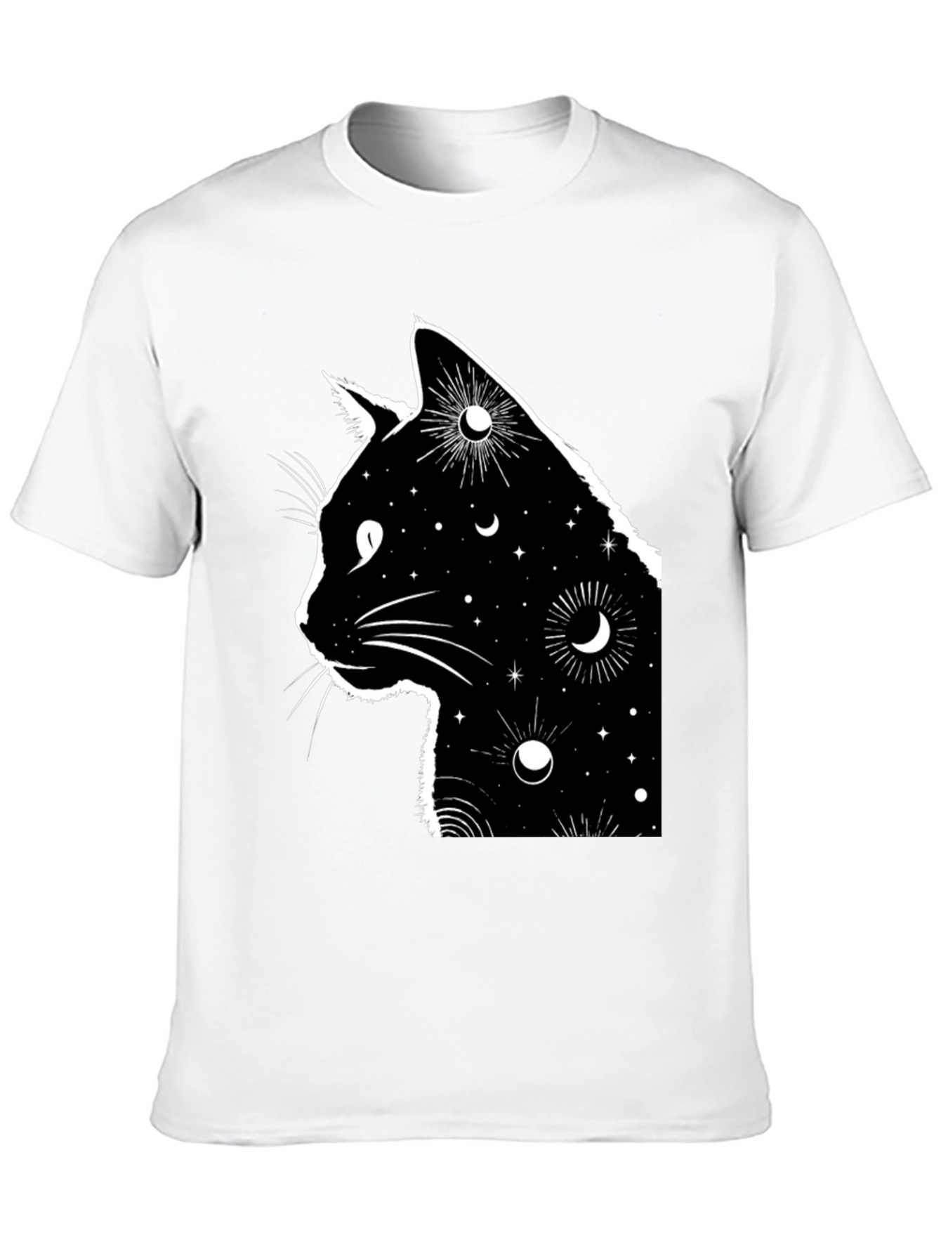Celestial Cat T-Shirt - Black Graphic Tee