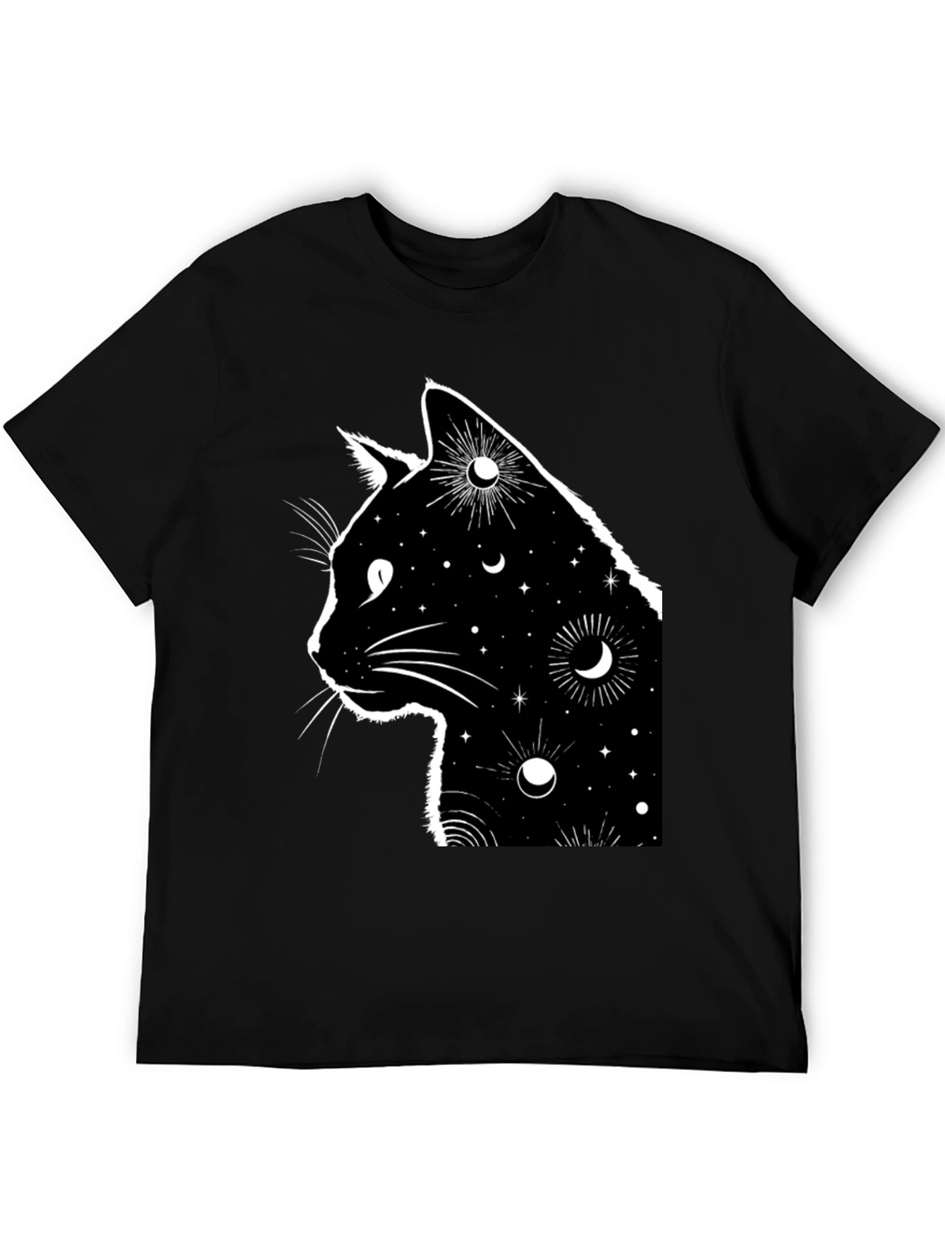 Celestial Cat T-Shirt - Black Graphic Tee