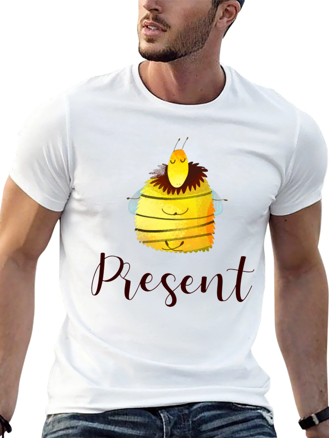 Meditating Bee Graphic Tee - Present Moment Apparel