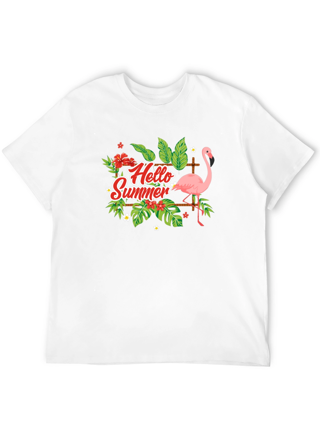 Hello Summer Flamingo Graphic T-Shirt