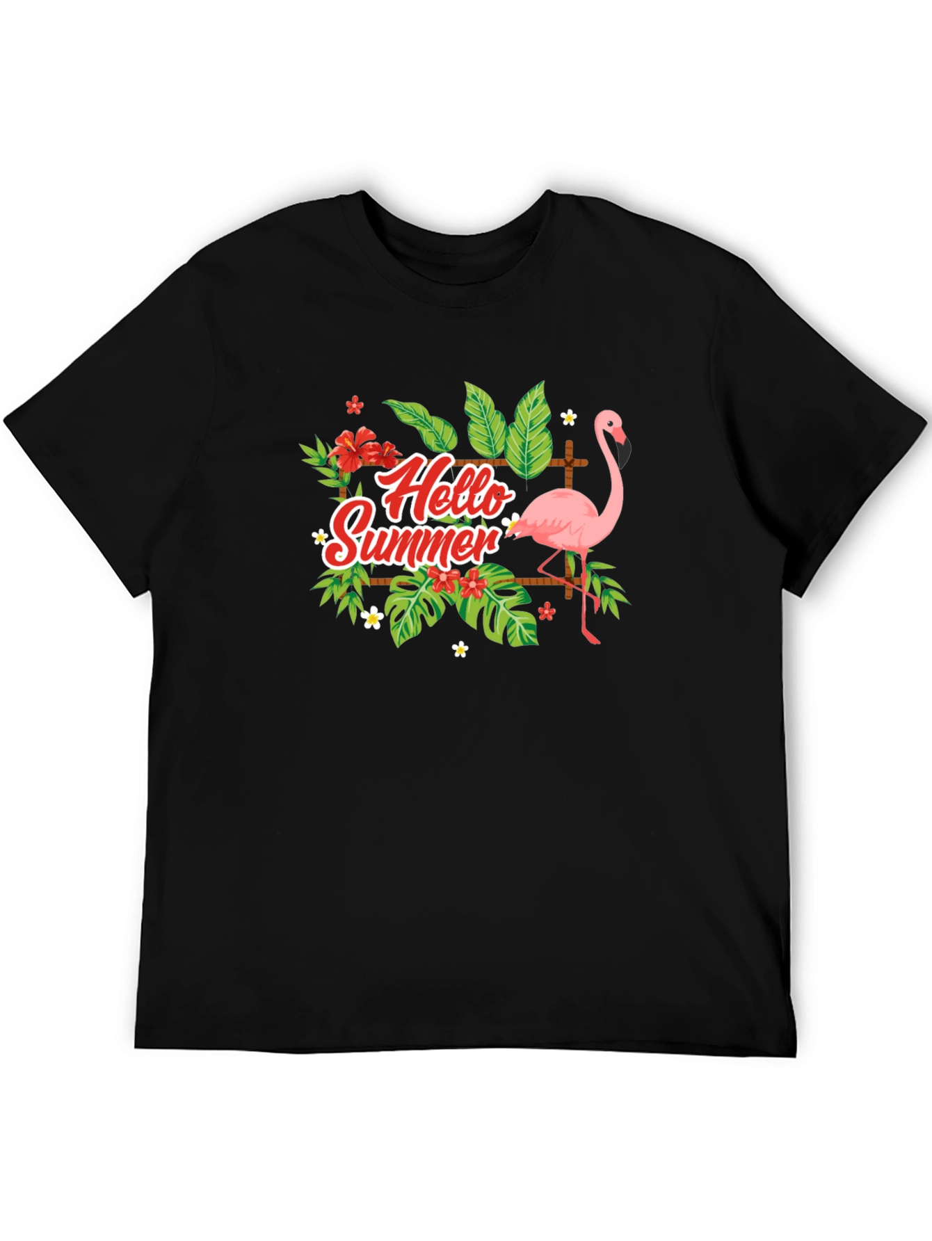 Hello Summer Flamingo Graphic T-Shirt
