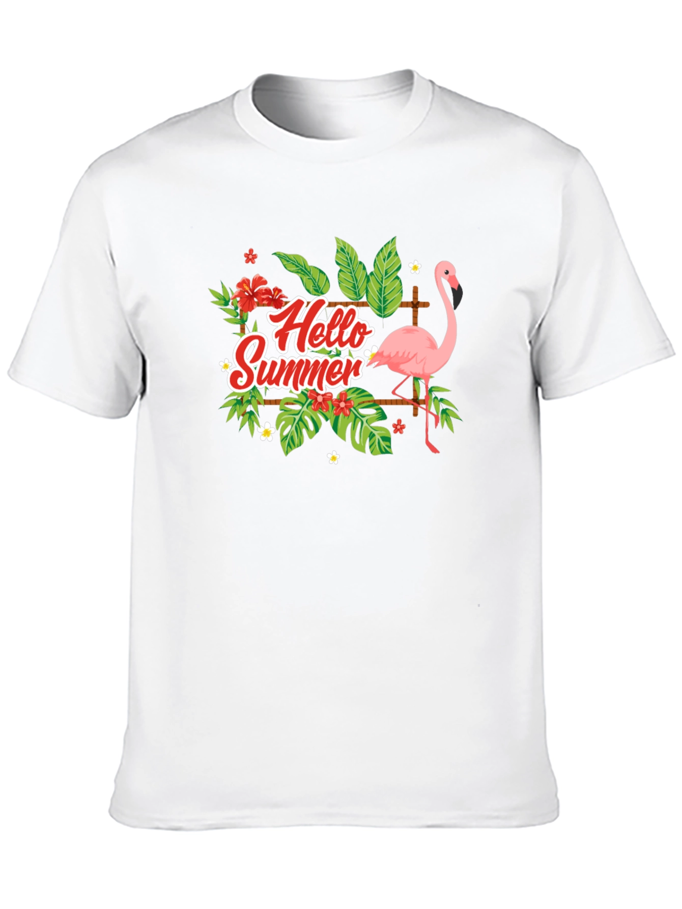 Hello Summer Flamingo Graphic T-Shirt