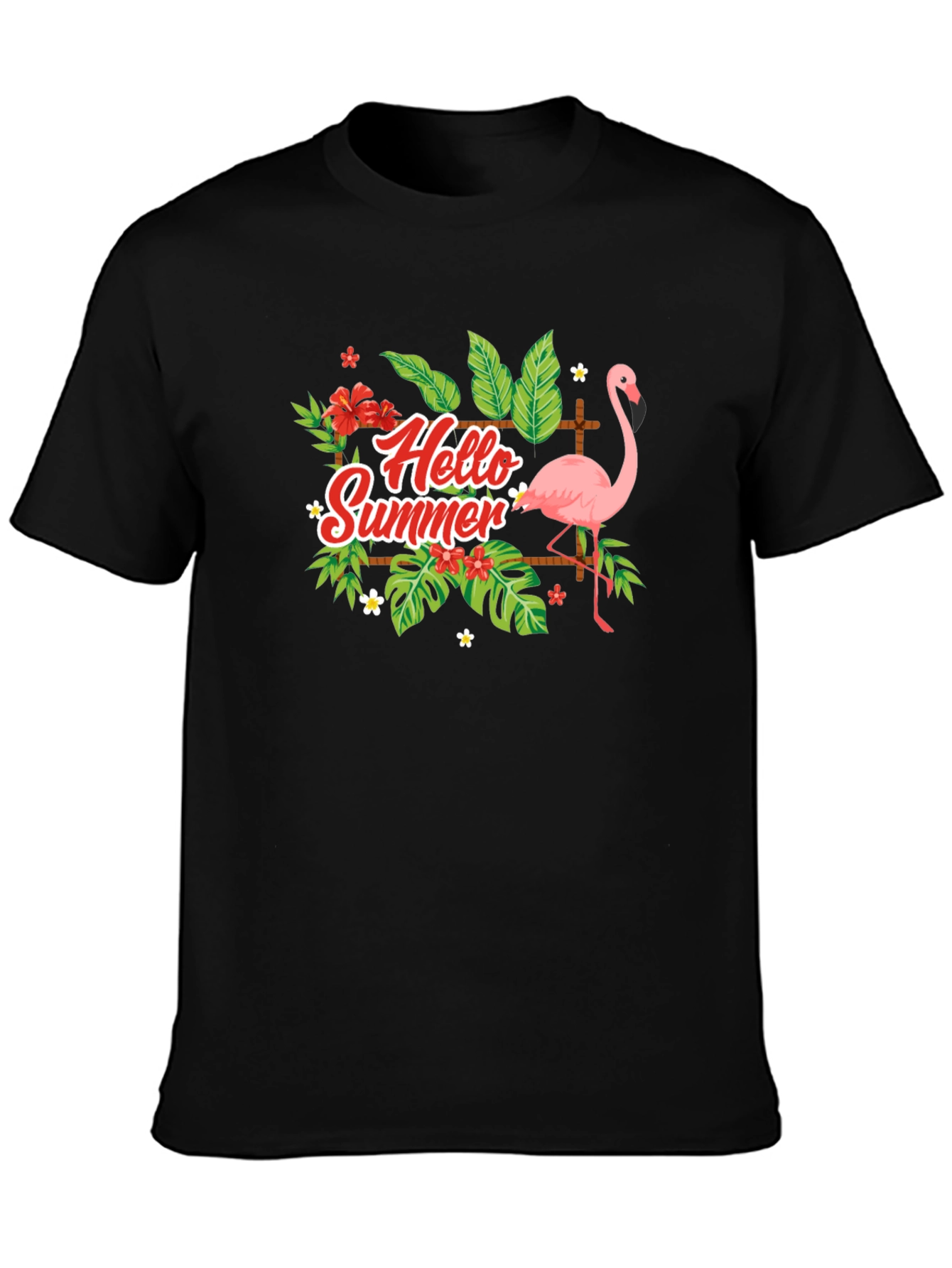 Hello Summer Flamingo Graphic T-Shirt