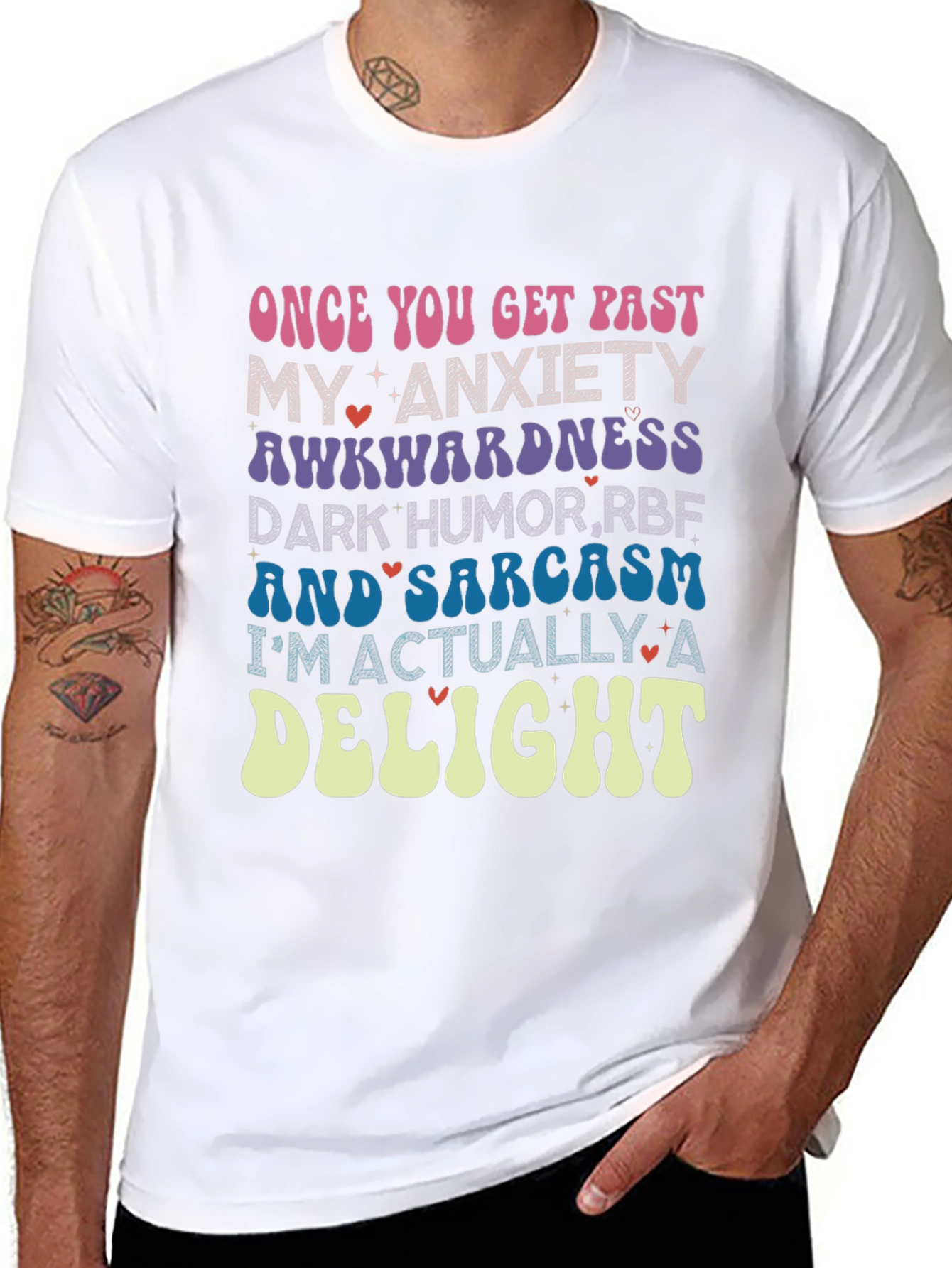 Anxiety Sarcasm Delight Novelty Graphic Tee