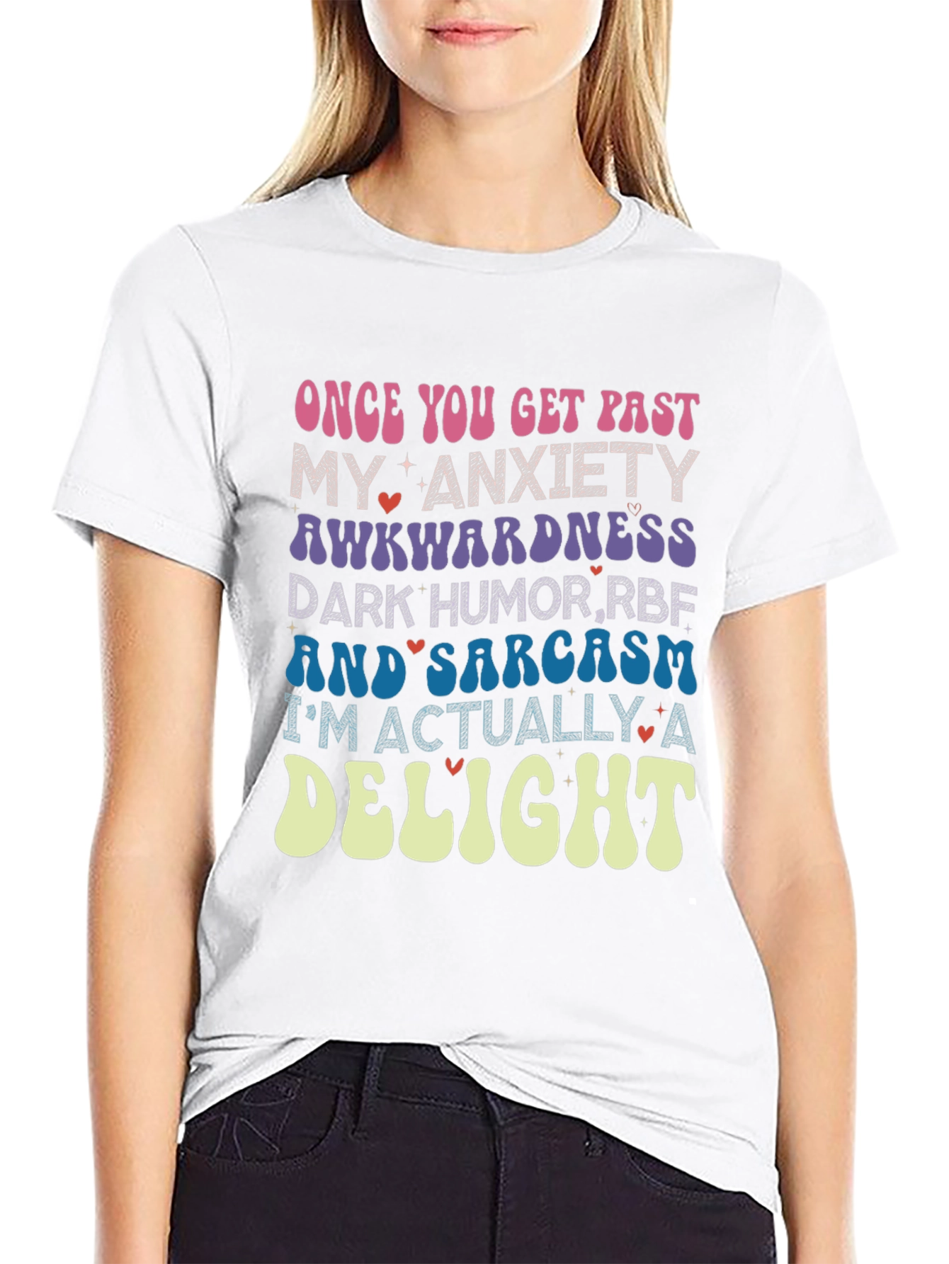 Anxiety Sarcasm Delight Novelty Graphic Tee