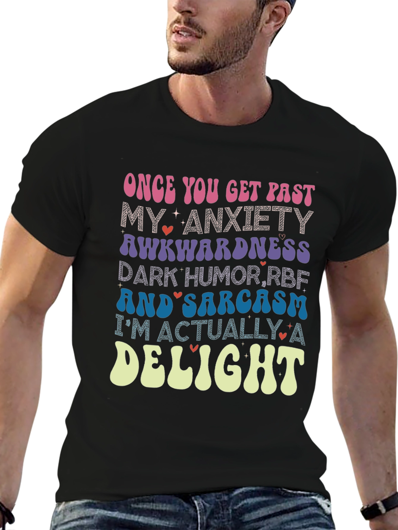 Anxiety Sarcasm Delight Novelty Graphic Tee