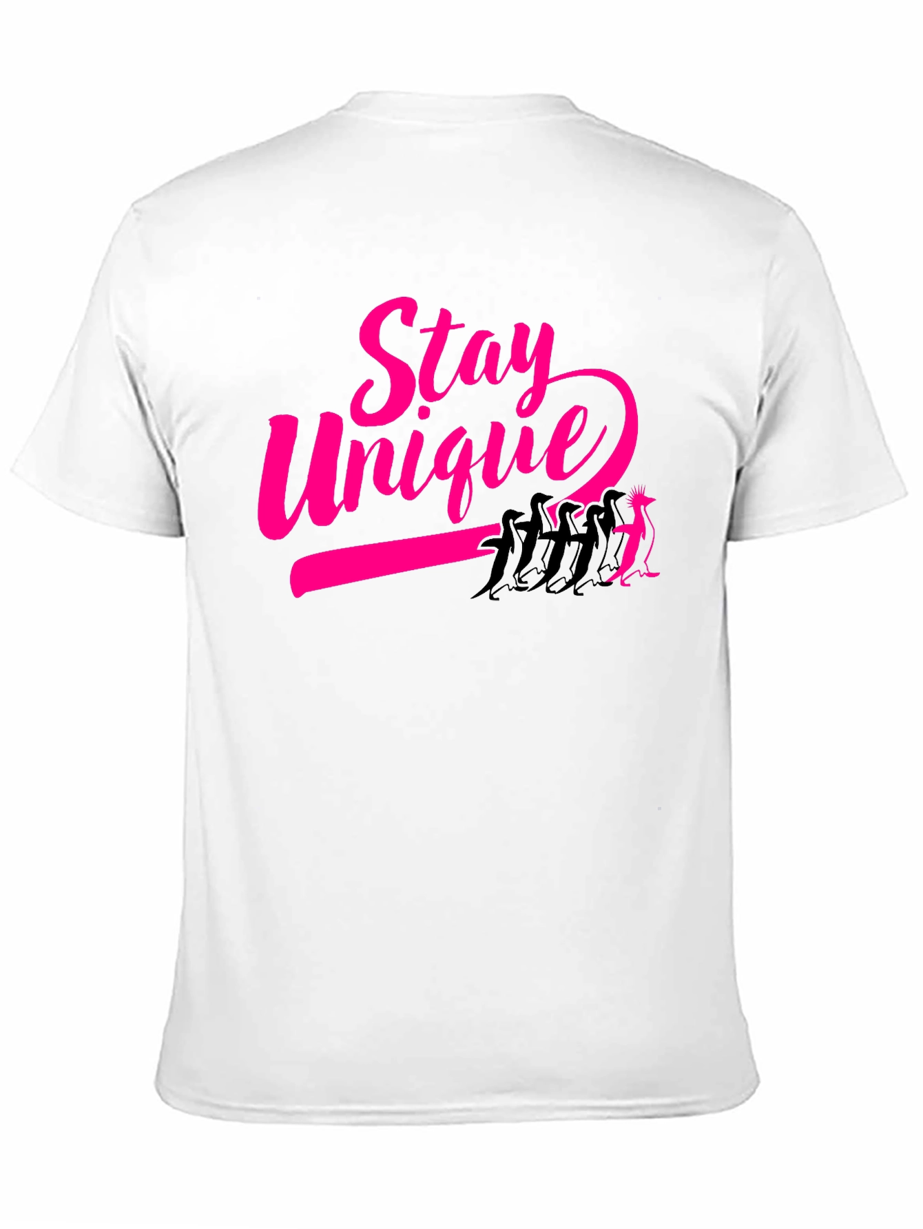 Stay Unique Penguin Graphic Tee - Black