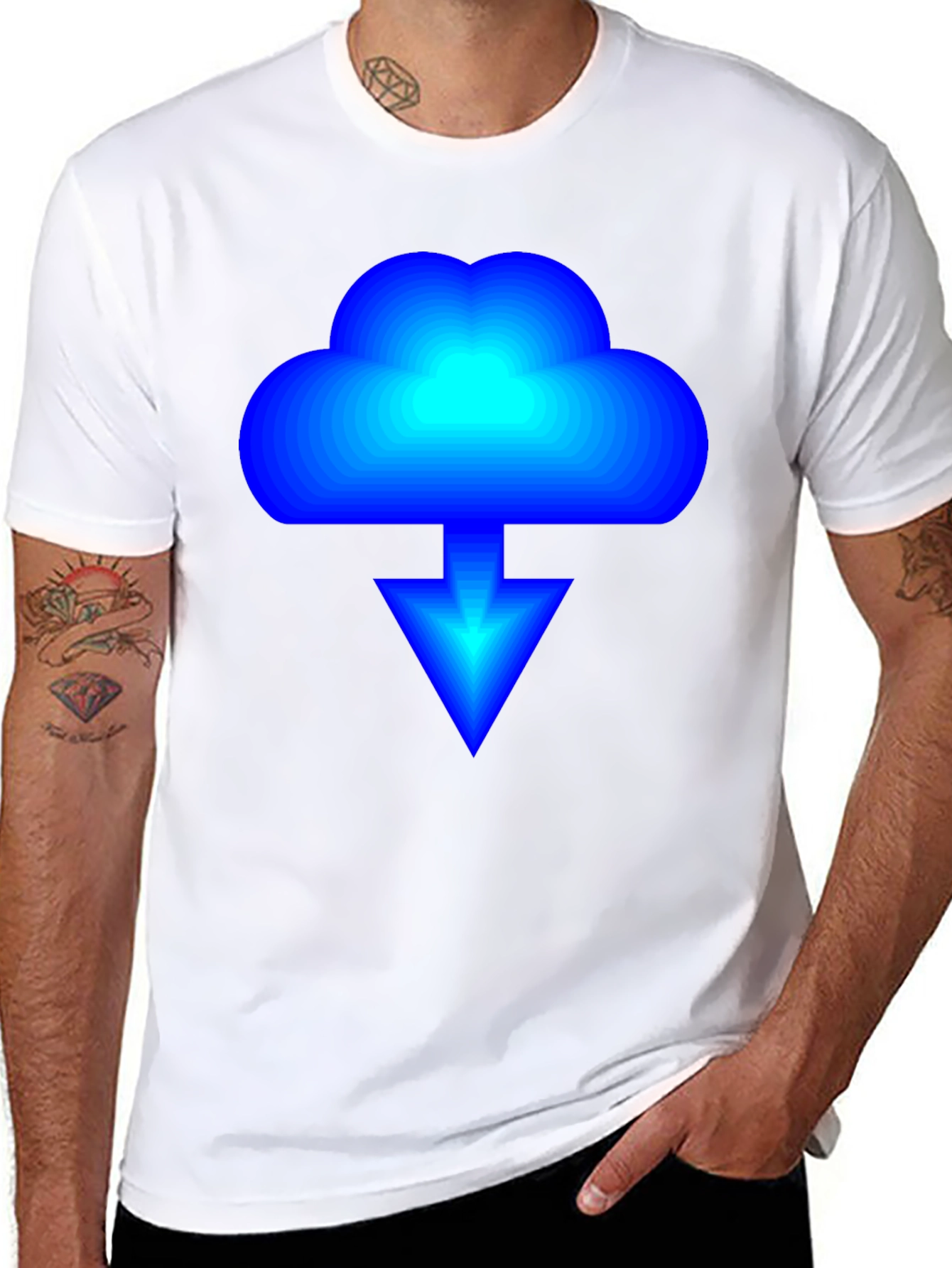 Cloud Download Graphic Black T-Shirt