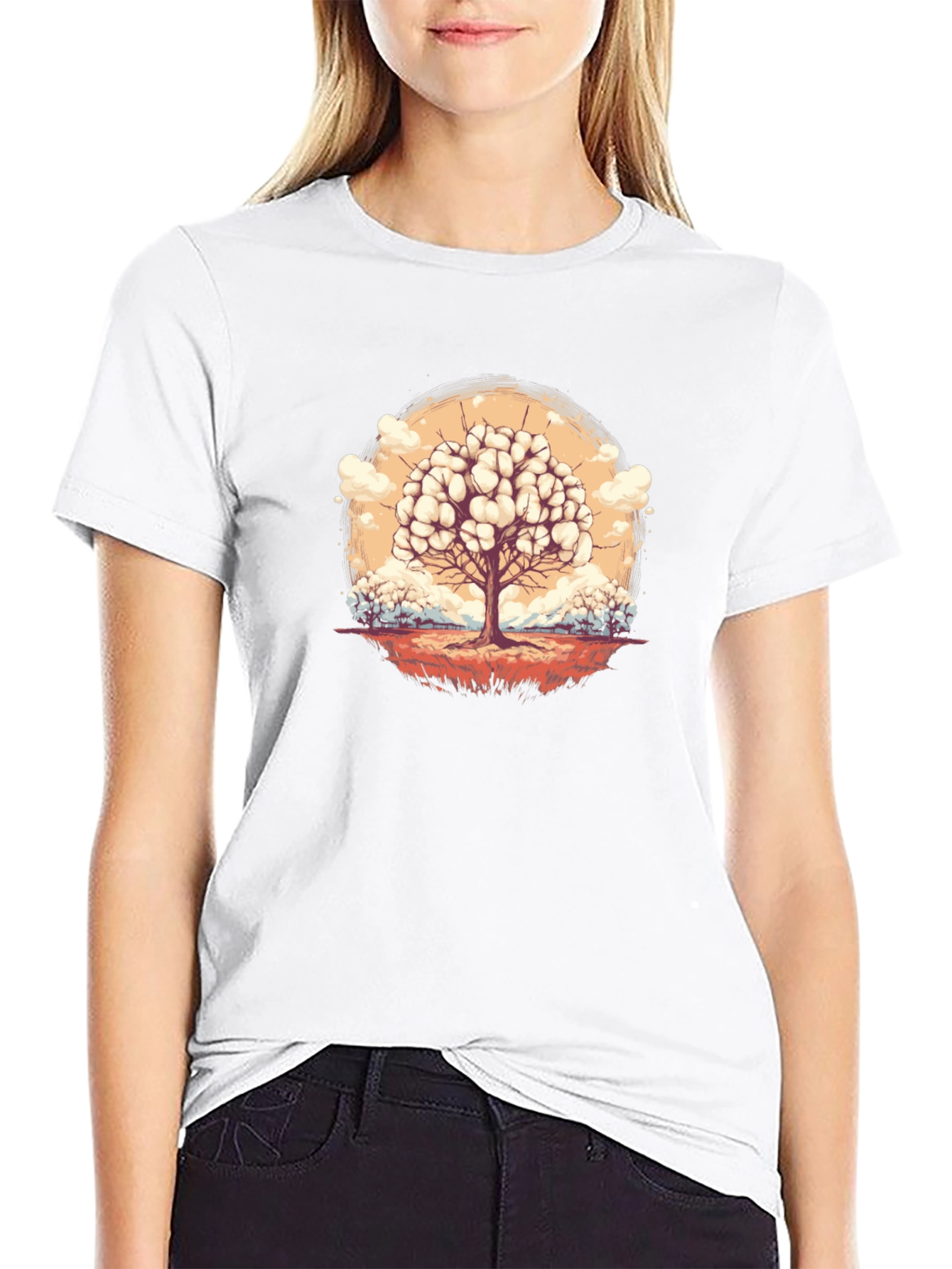 Thinking Tree Graphic Tee - Unique Art Design