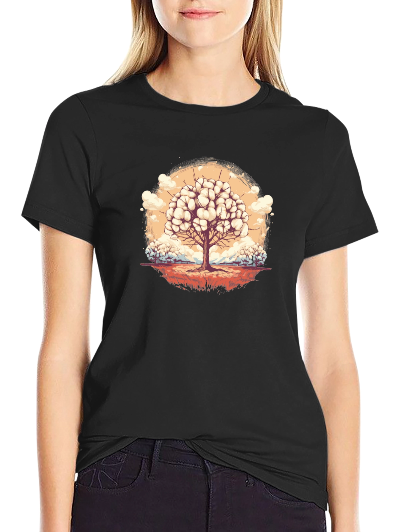 Thinking Tree Graphic Tee - Unique Art Design