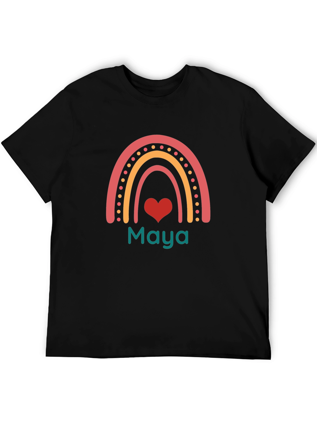 Personalized Rainbow Maya Heart T-Shirt