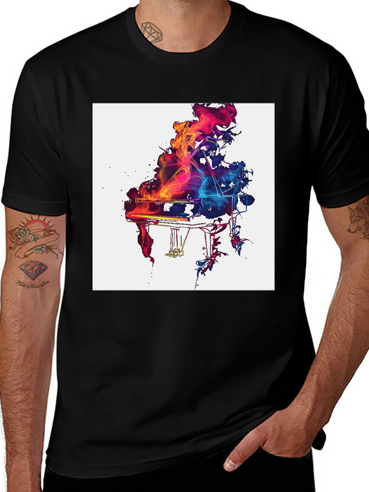 Abstract Piano Graphic T-Shirt