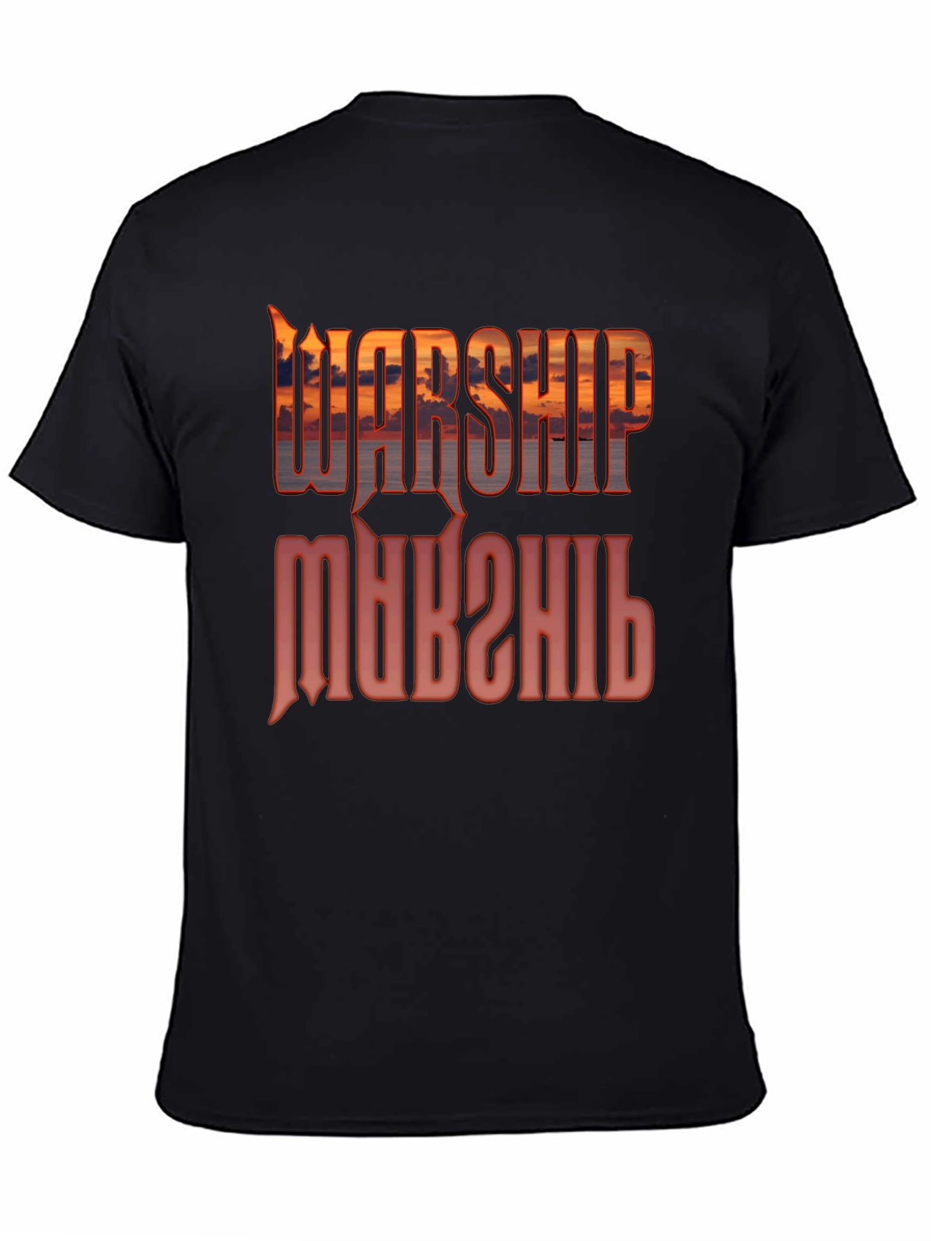 Warship Sunset Graphic T-Shirt