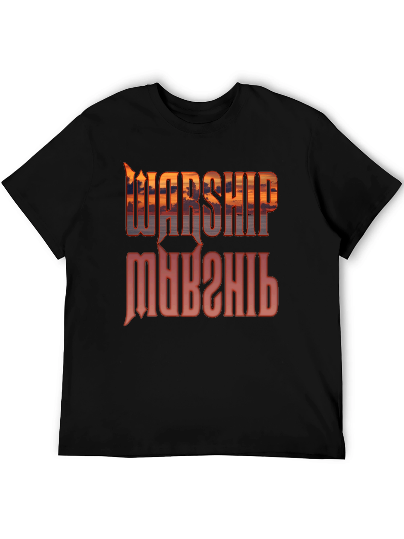 Warship Sunset Graphic T-Shirt