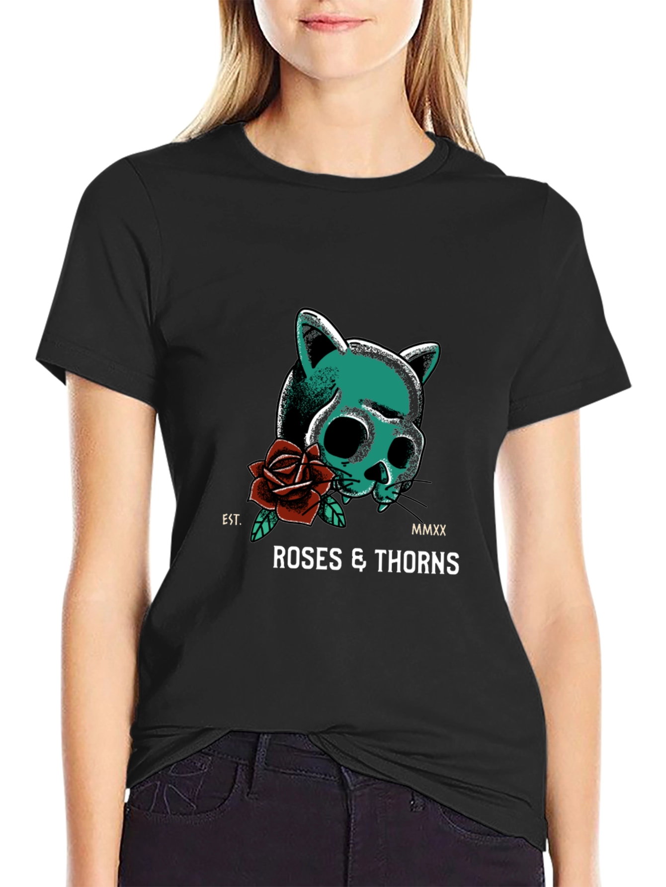 Roses & Thorns Black Graphic Tee