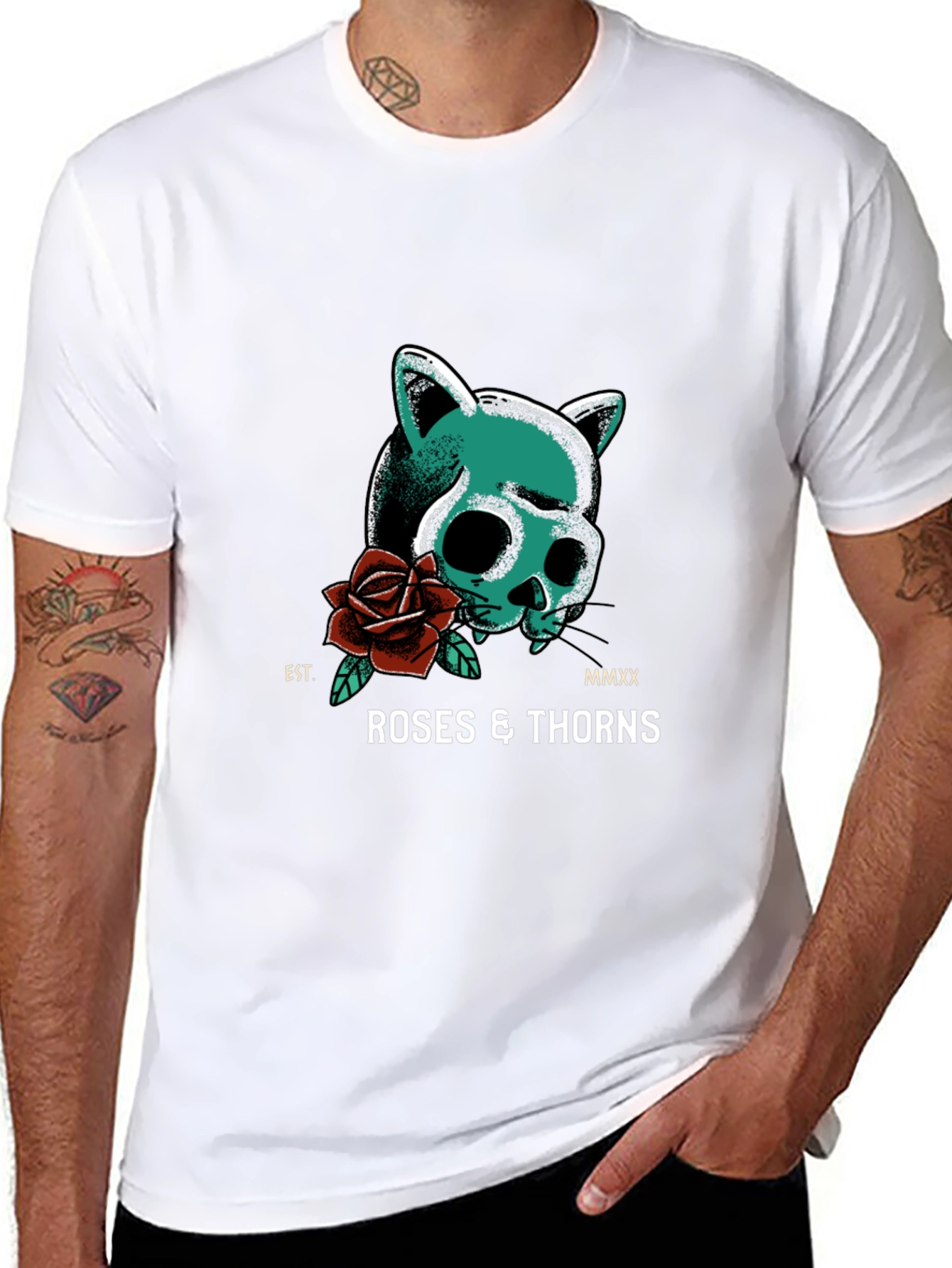 Roses & Thorns Black Graphic Tee