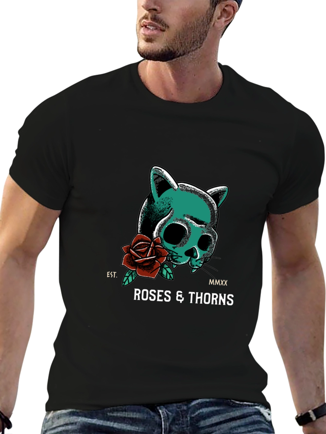 Roses & Thorns Black Graphic Tee