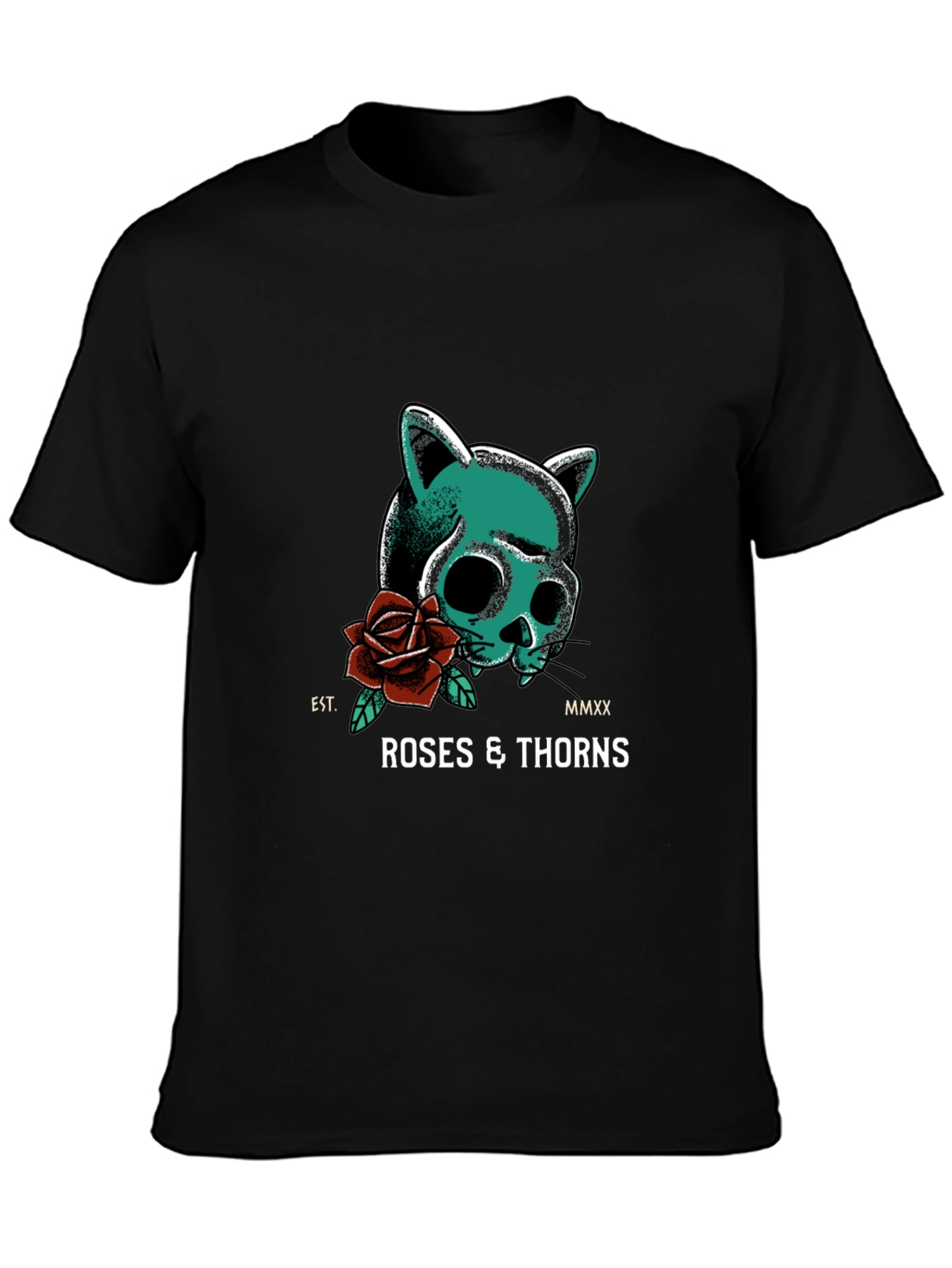 Roses & Thorns Black Graphic Tee