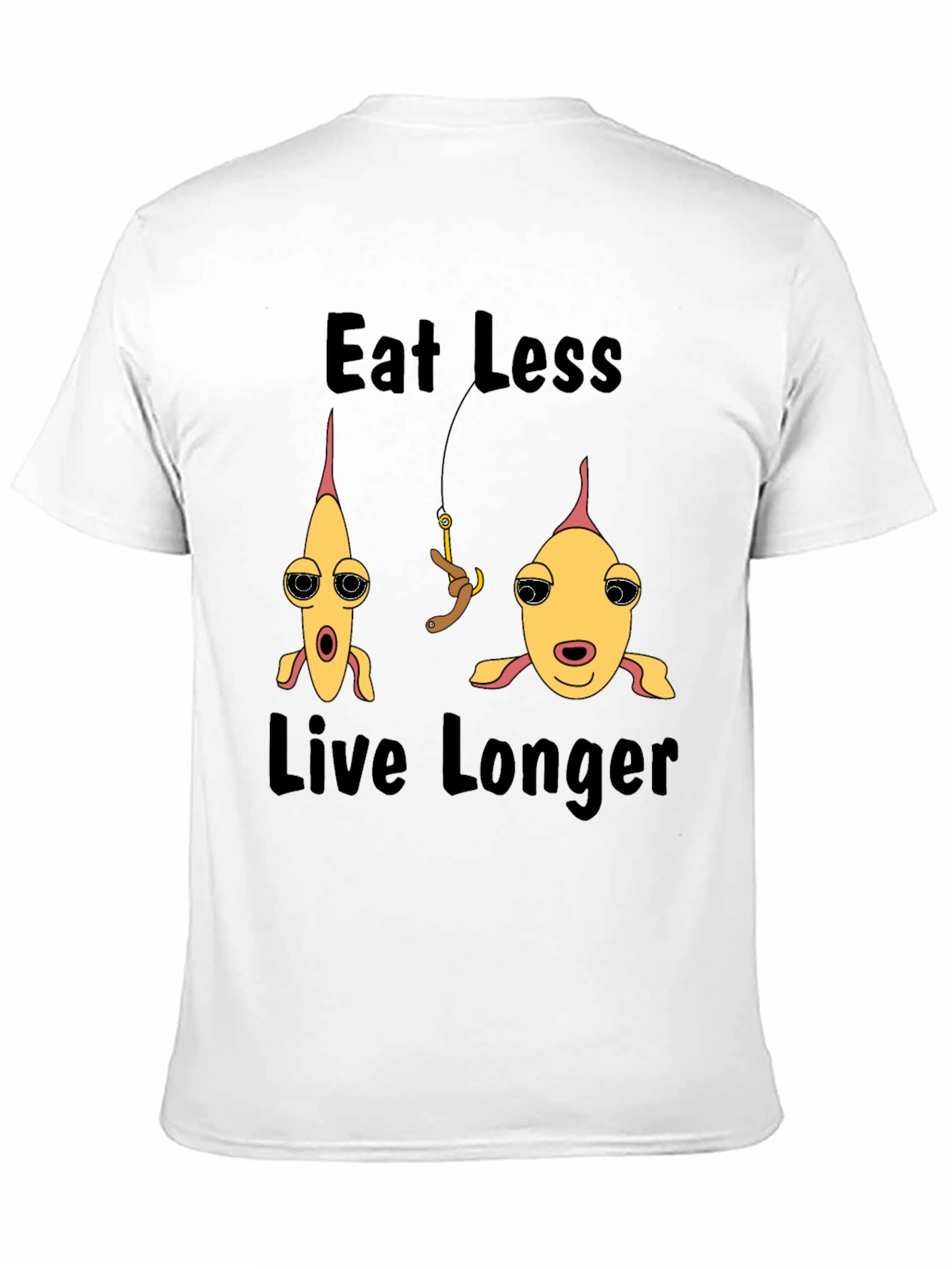 Eat Less Live Longer Fish Graphic T-Shirt