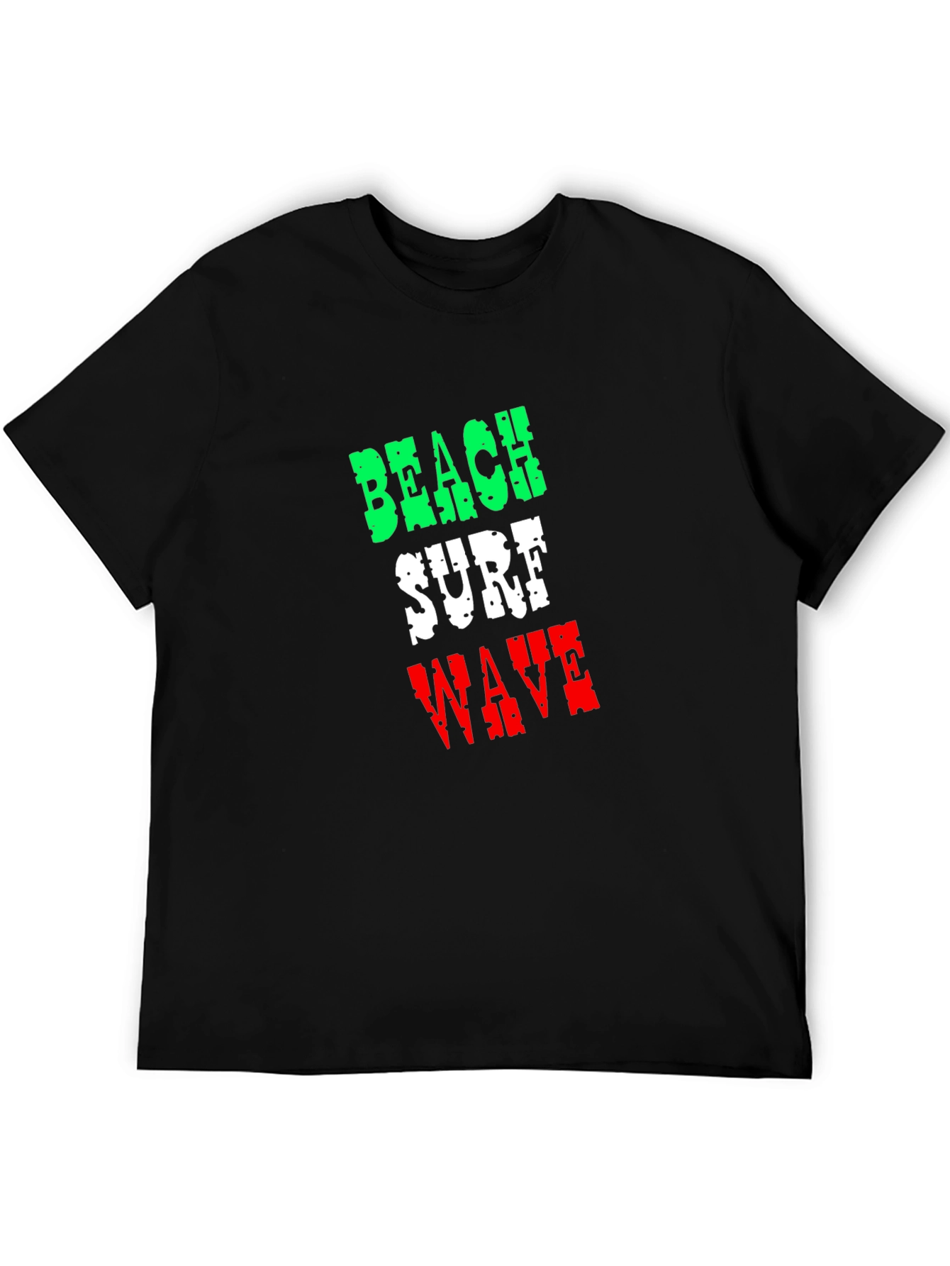 Beach Surf Wave T-Shirt - Black Cotton Tee