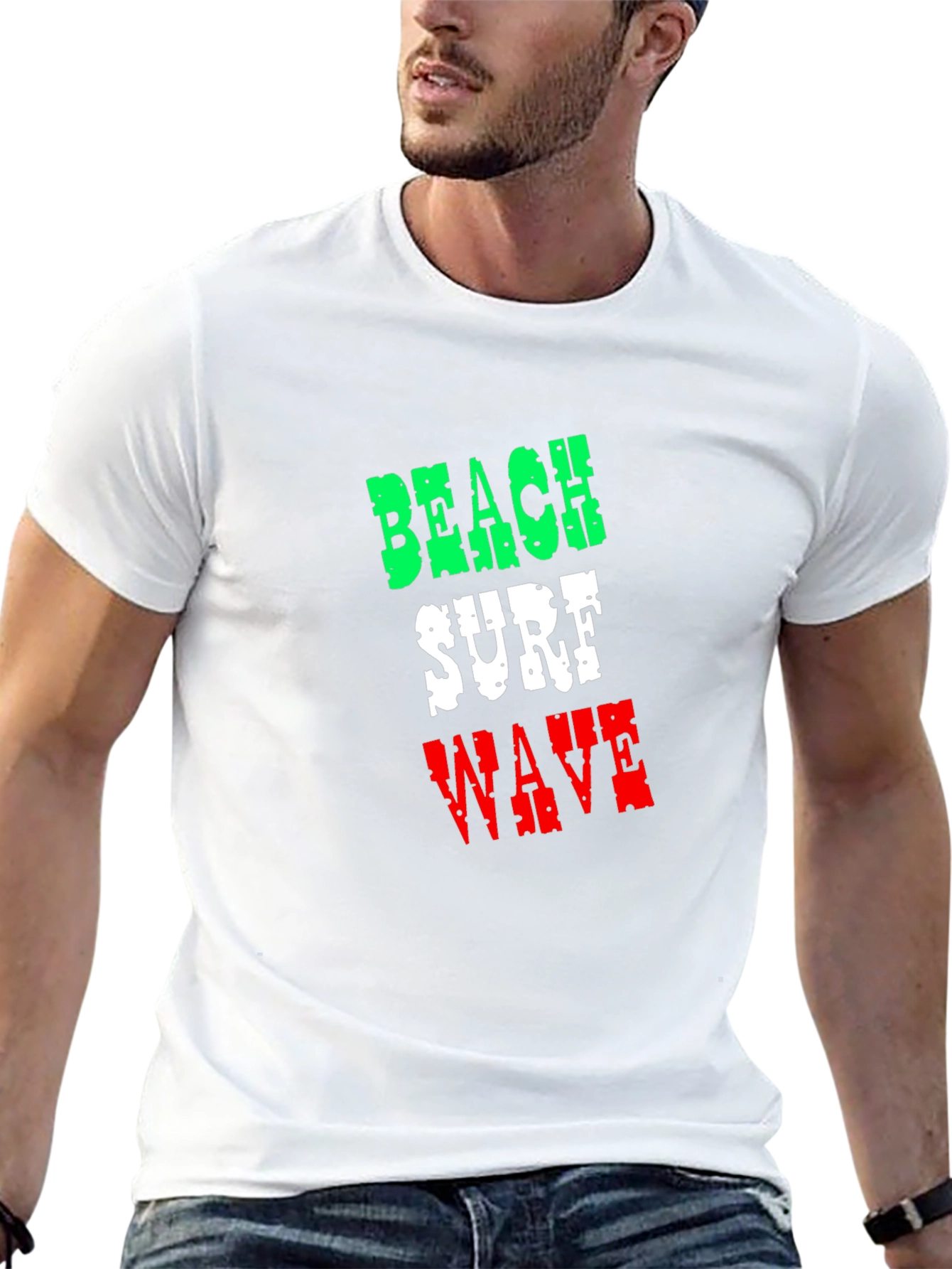 Beach Surf Wave T-Shirt - Black Cotton Tee