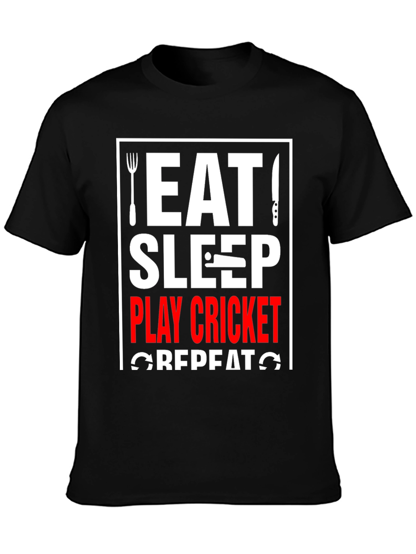 Eat Sleep Play Cricket Repeat T-Shirt
