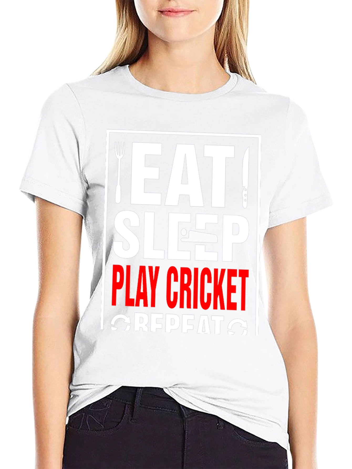 Eat Sleep Play Cricket Repeat T-Shirt