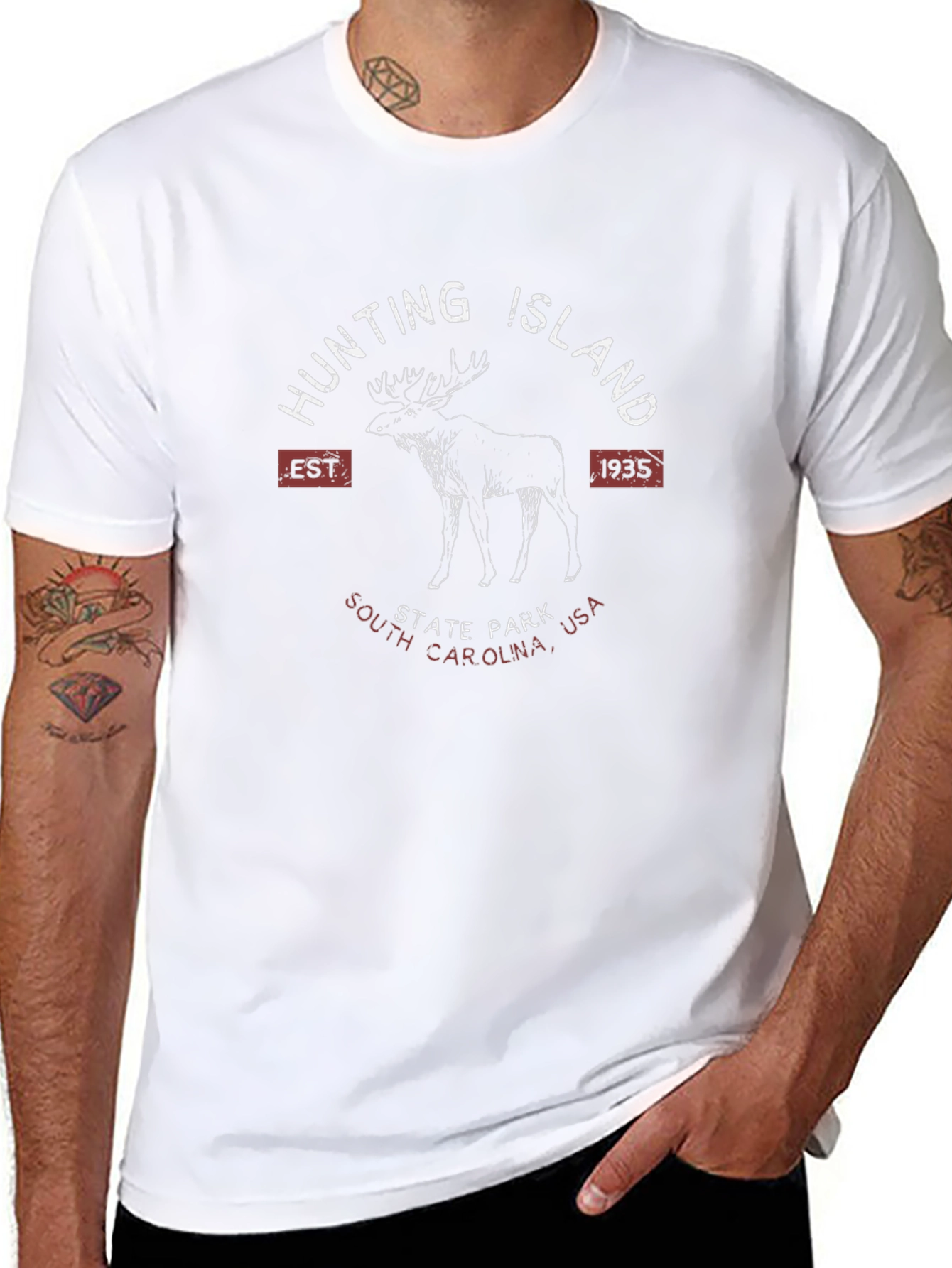 Hunting Island State Park T-Shirt Moose Design