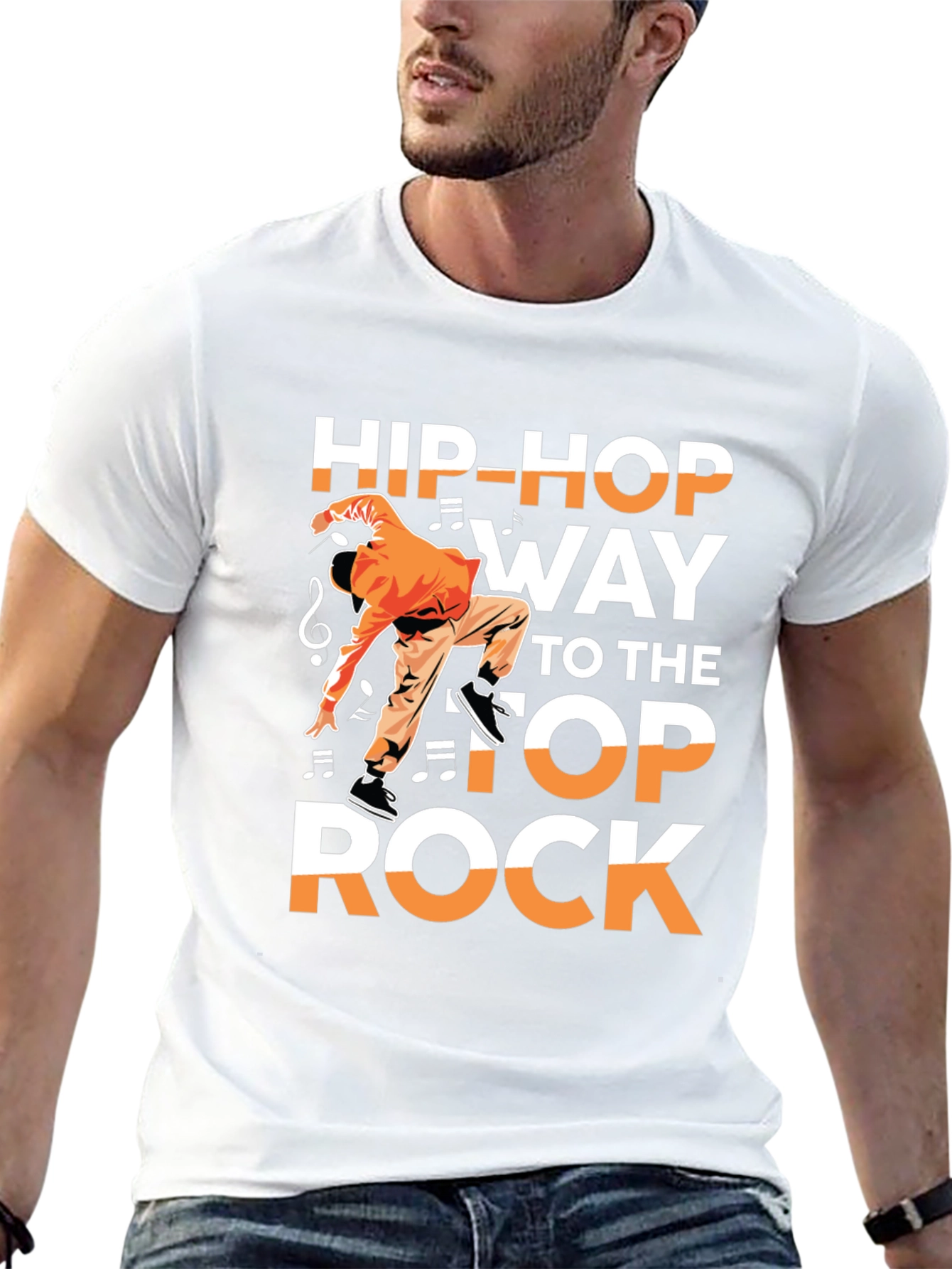 Hip-Hop Way to the Top Rock Black T-Shirt