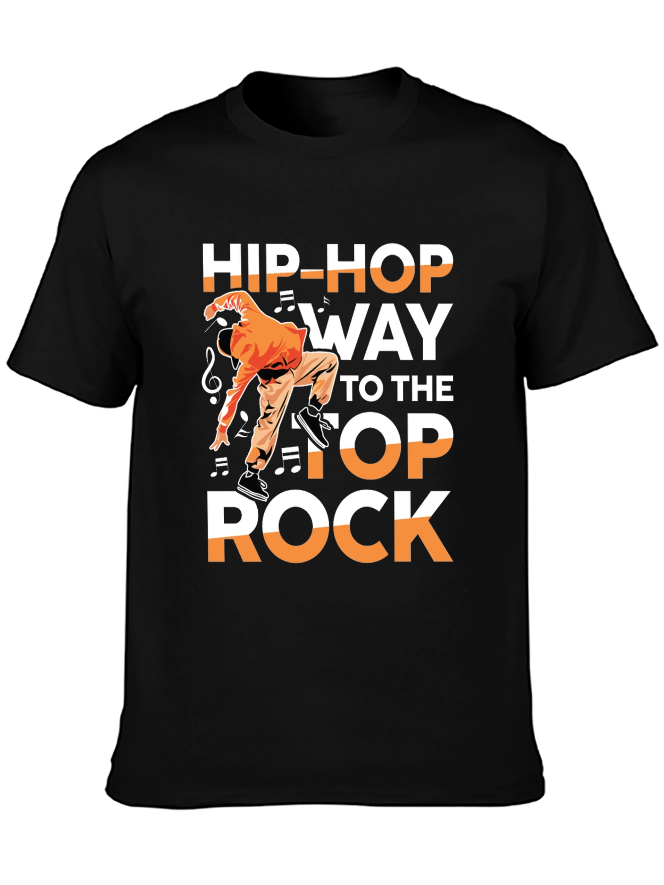 Hip-Hop Way to the Top Rock Black T-Shirt