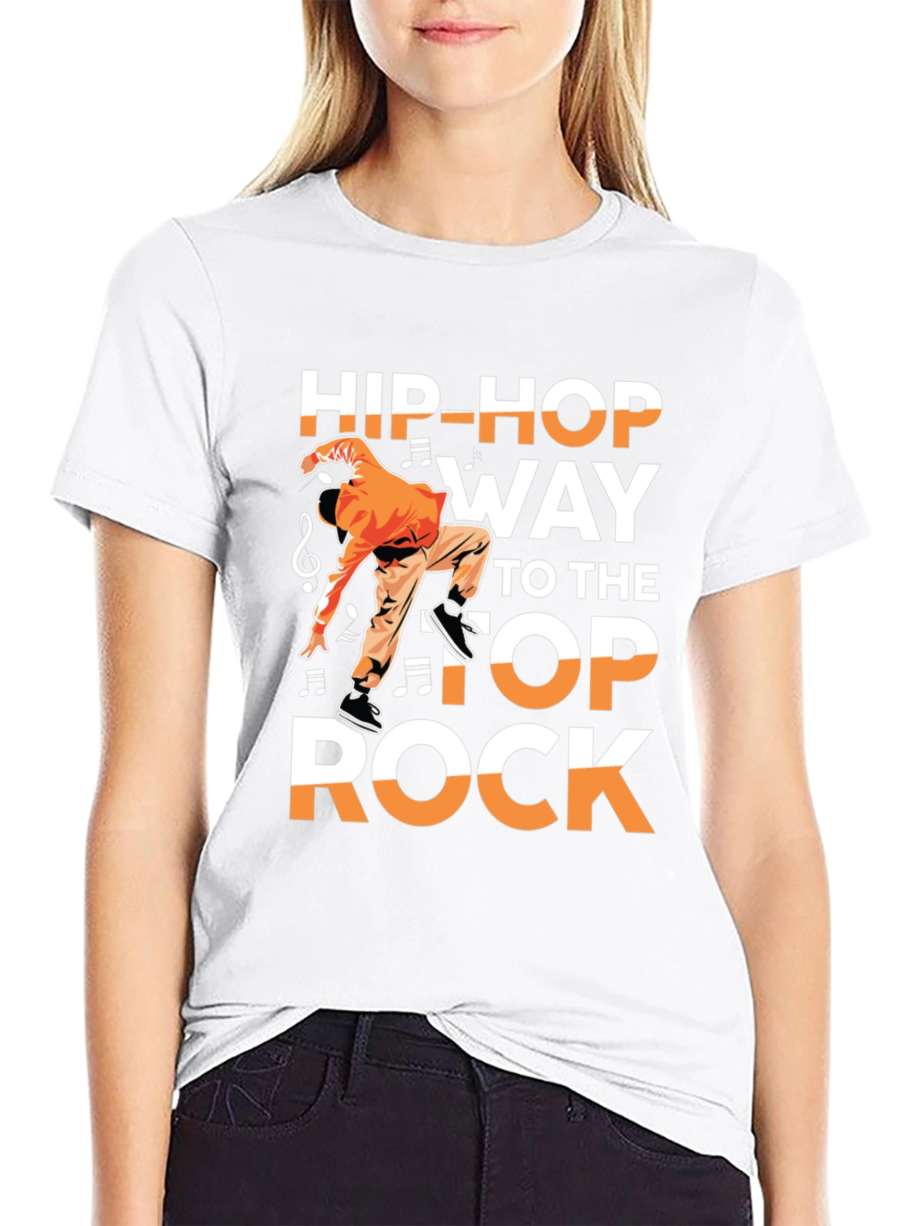 Hip-Hop Way to the Top Rock Black T-Shirt