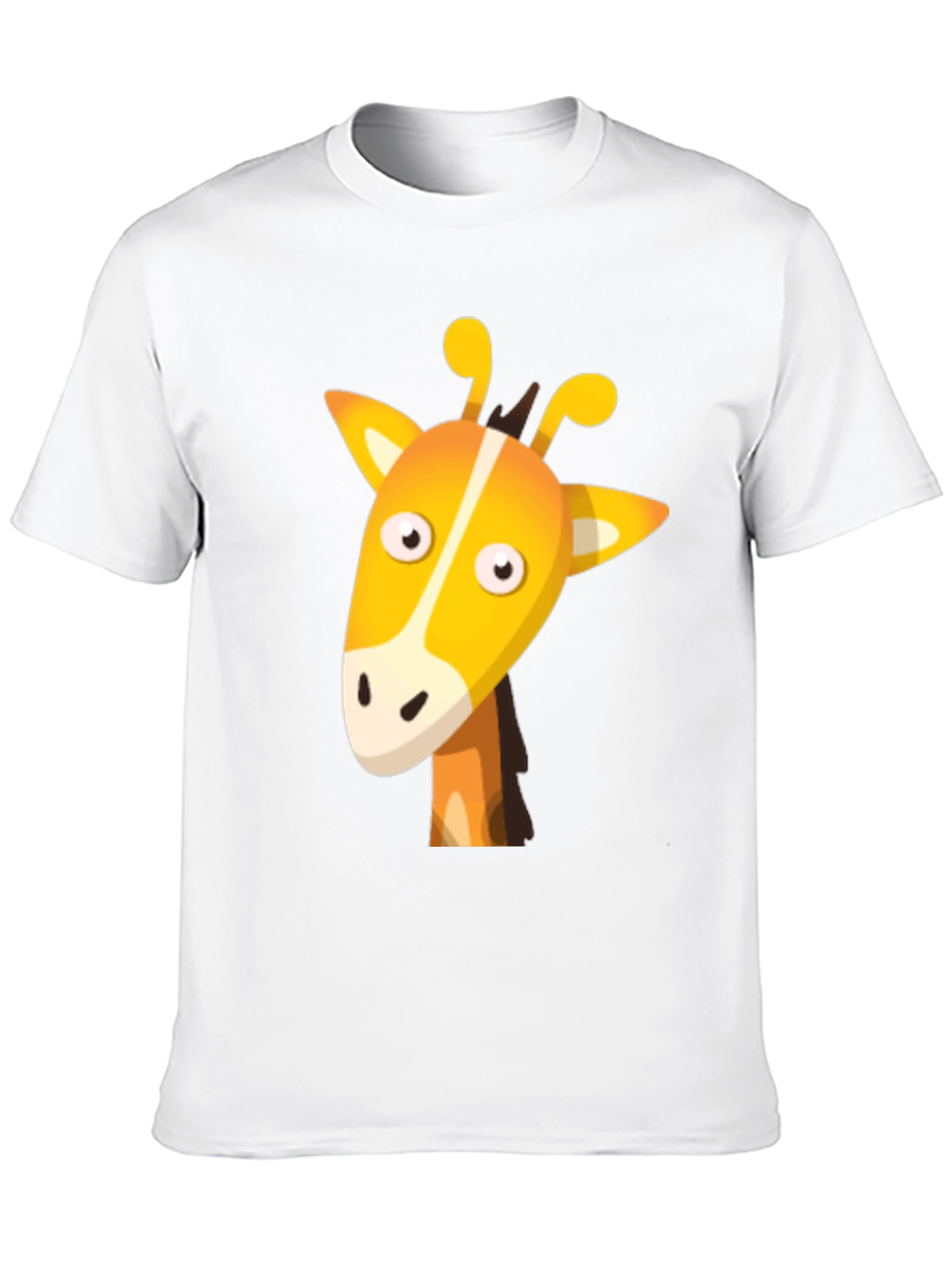 Cartoon Giraffe Graphic Tee - Unisex Black T-Shirt