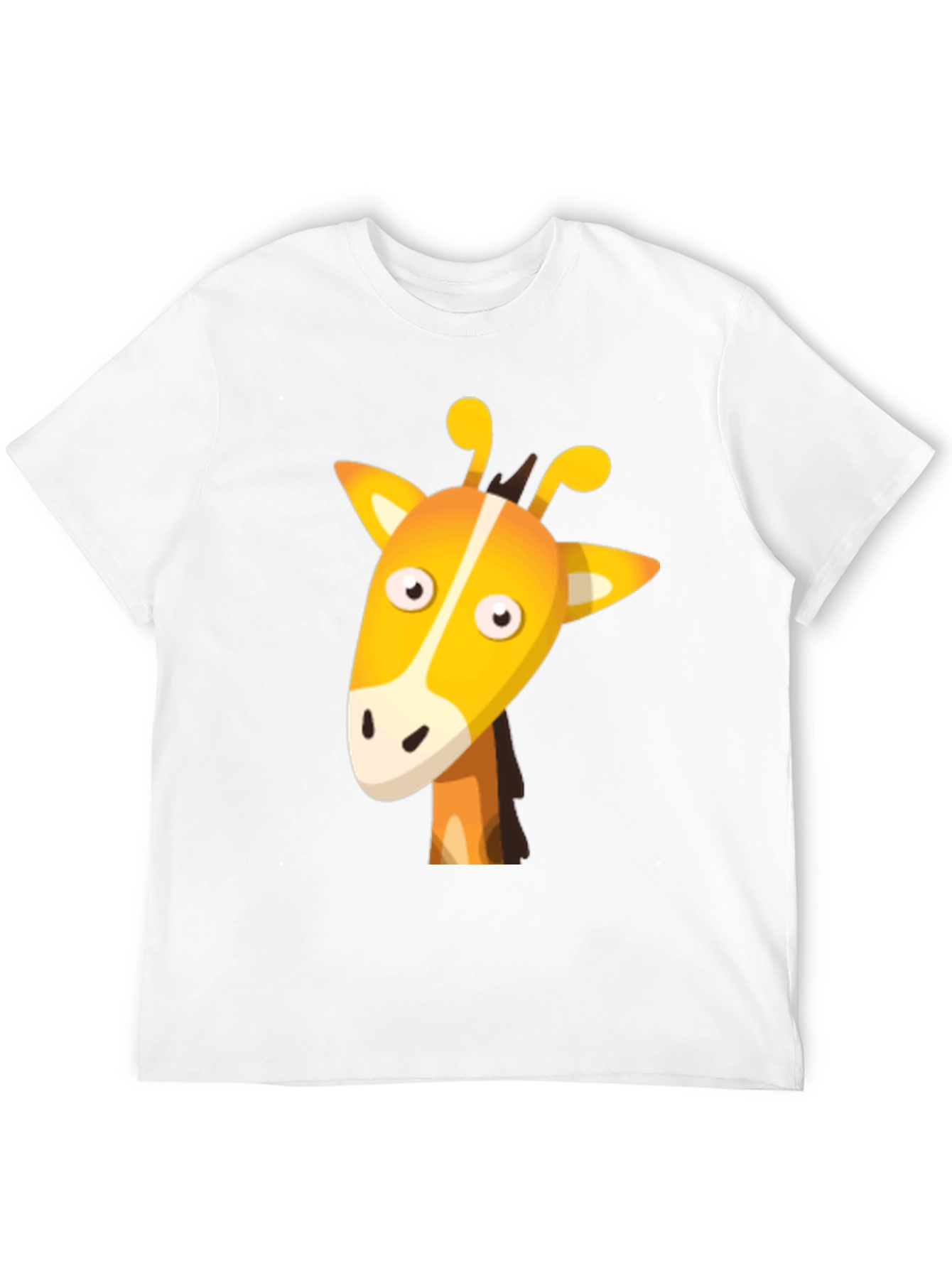 Cartoon Giraffe Graphic Tee - Unisex Black T-Shirt