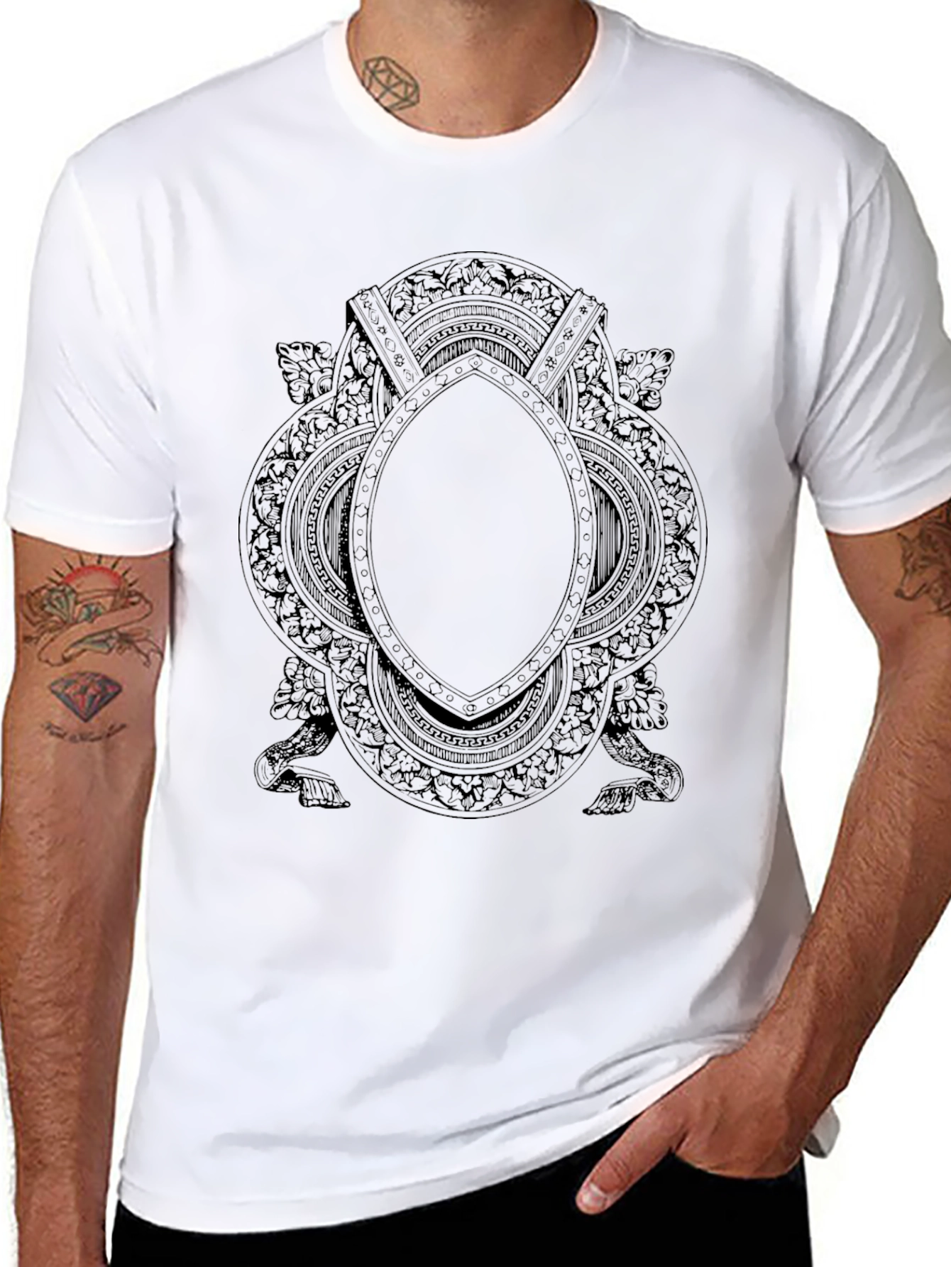 Ornate Emblem Black T-Shirt